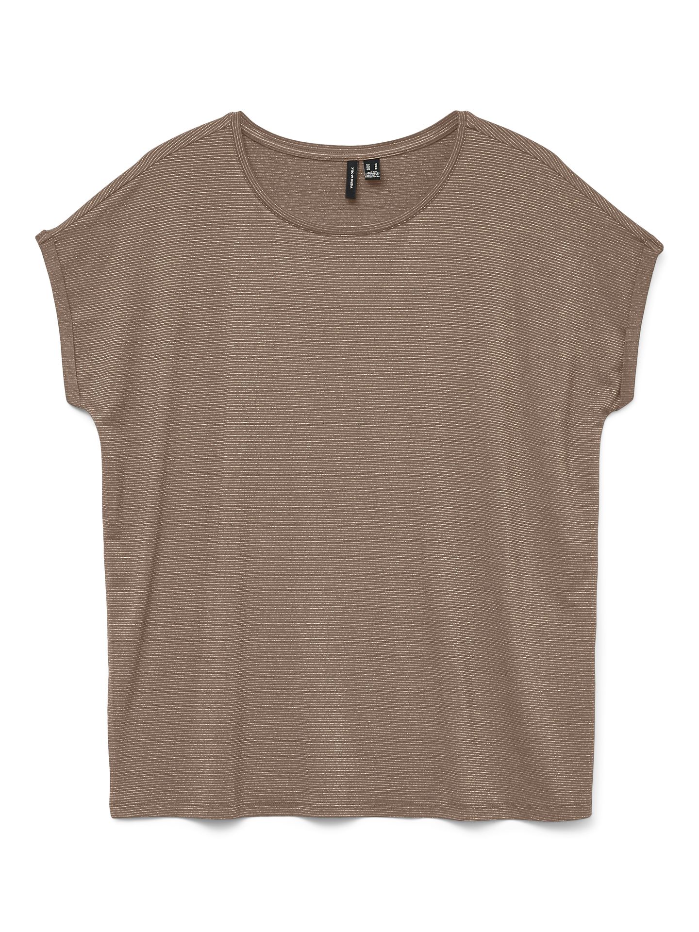 Vero Moda VMLAVA PLAIN SS TOP LUREX STRIP GA Fossil/GOLD LUREX 00104853-EKA26011400003004