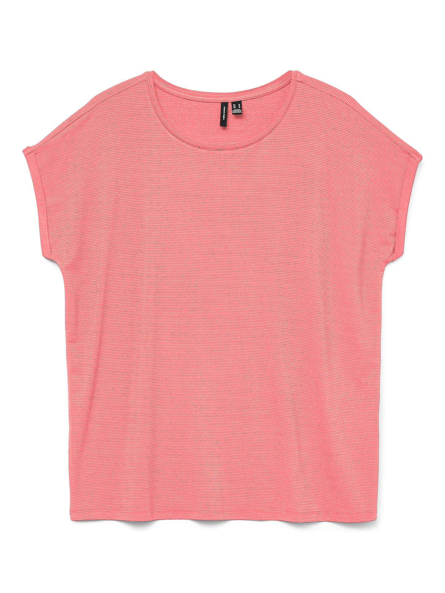 Vero Moda VMLAVA PLAIN SS TOP LUREX STRIP GA Coral Paradise/GOLD LUREX 00104853-EKA26011400003277