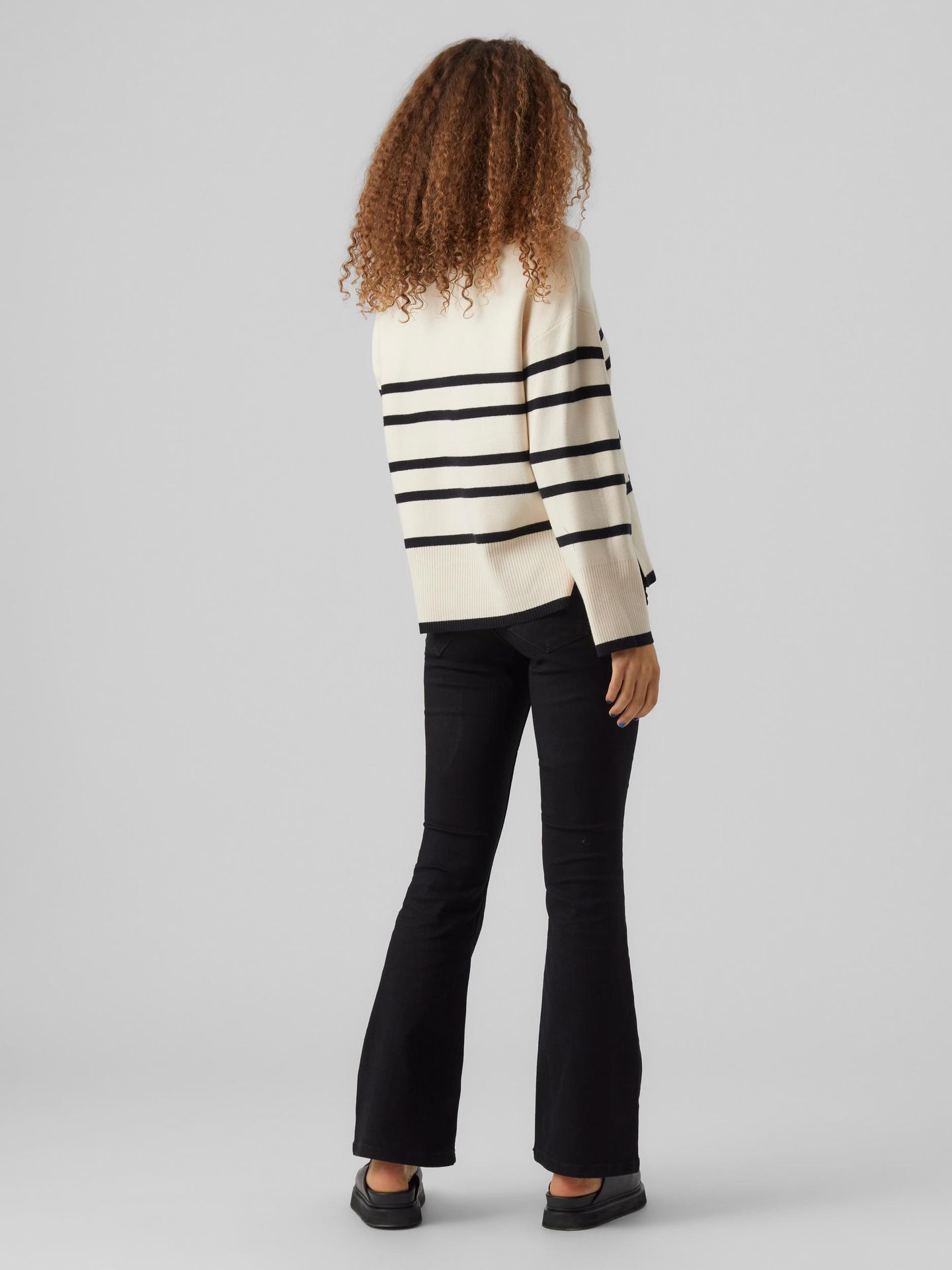 Vero Moda VMSABA LS O-NECK STRIPE PULLOVER GA Birch/Dicte 2900140805054