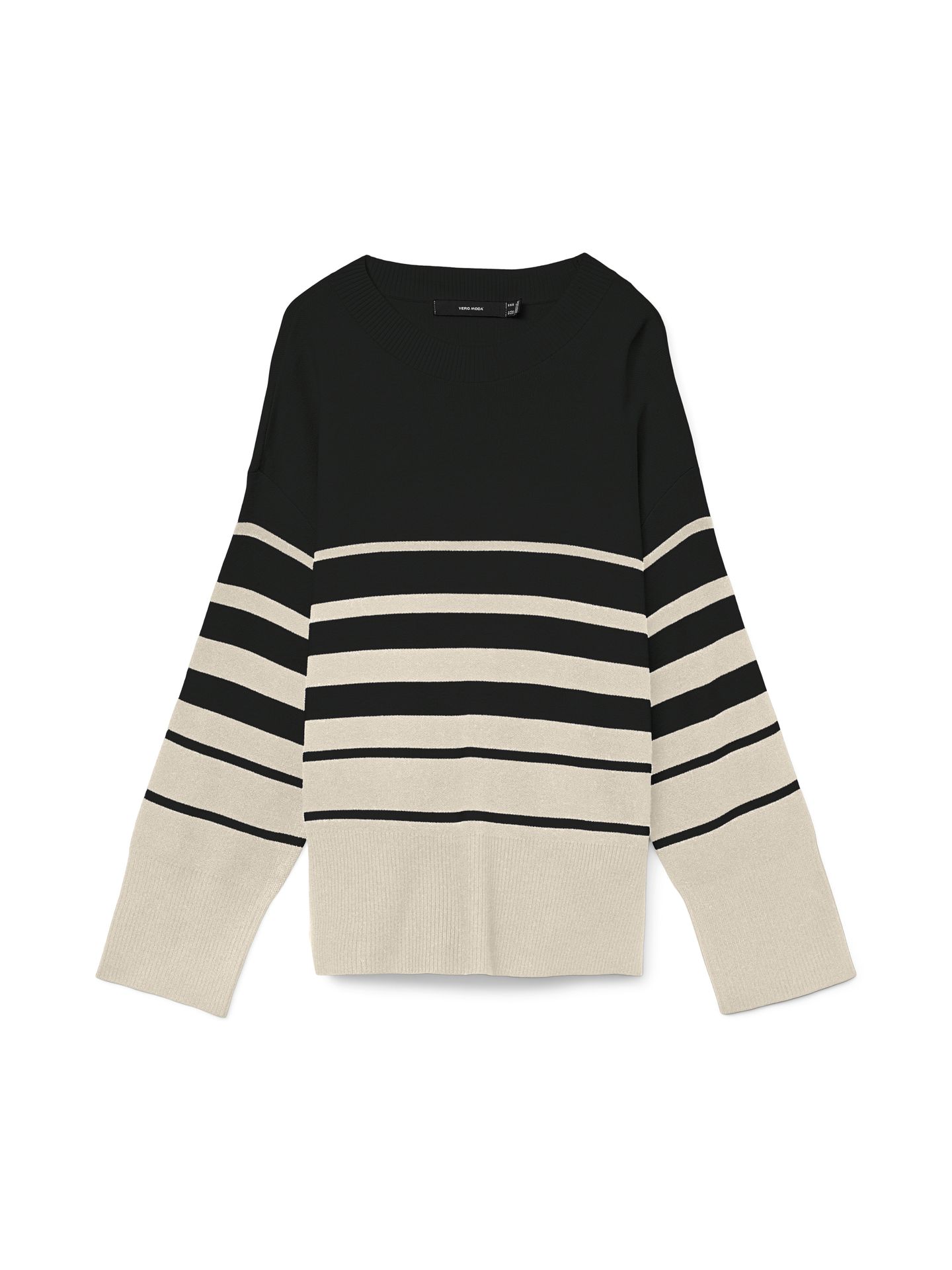Vero Moda VMSABA LS O-NECK STRIPE PULLOVER GA Black/NEW BOLD W BIRCH 00104871-EKA26011400003137