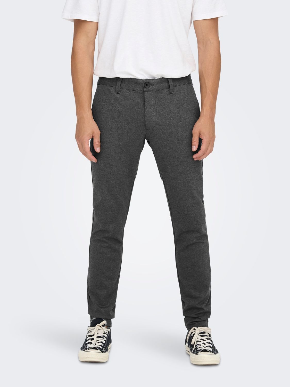 Only & Sons ONSMARK SLIM HERRINGBONE 2911 PANT Black 00104877-EKA26011400000174