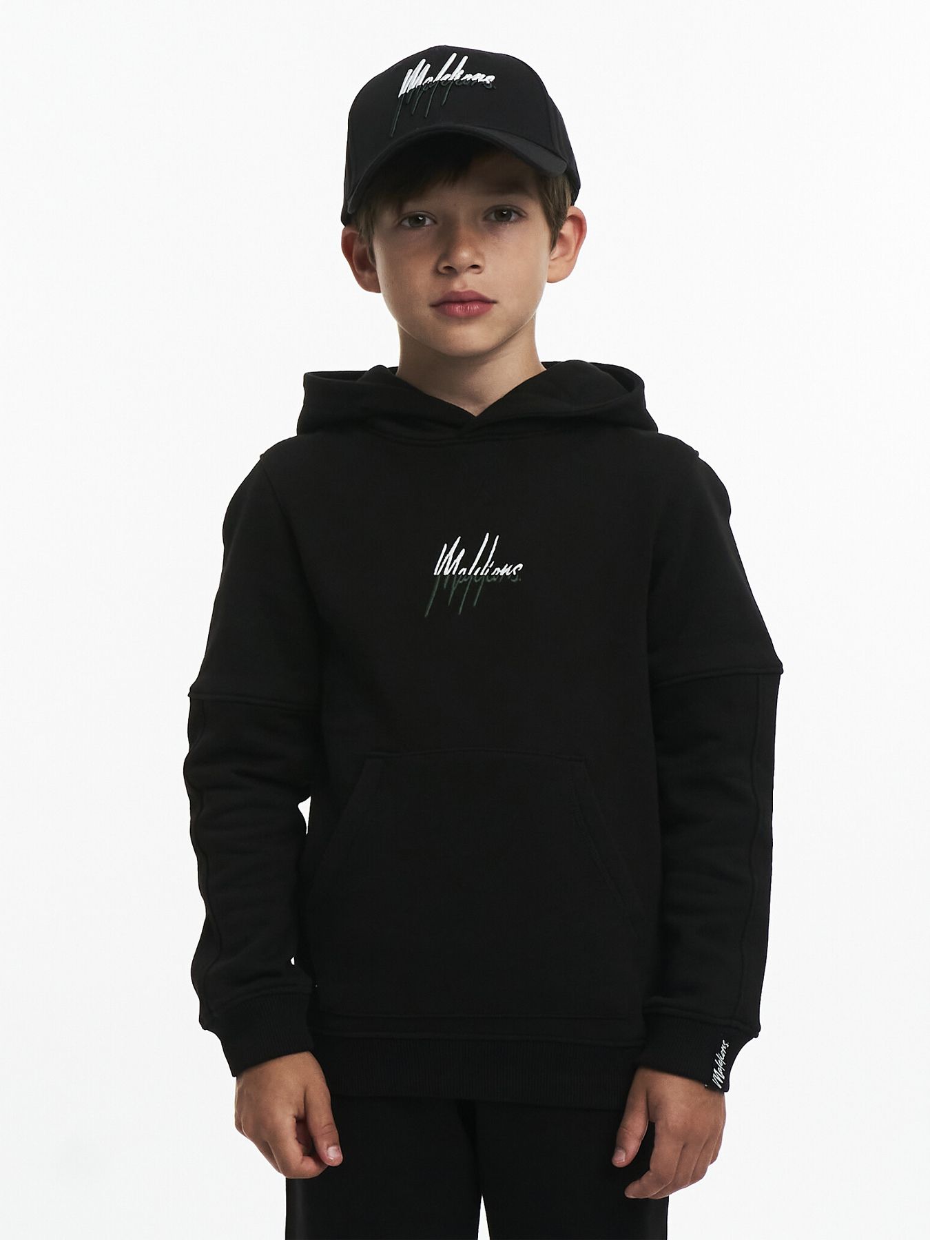 Malelions Mj-aw23-03 Hoodie Black/dark green 2900140880051