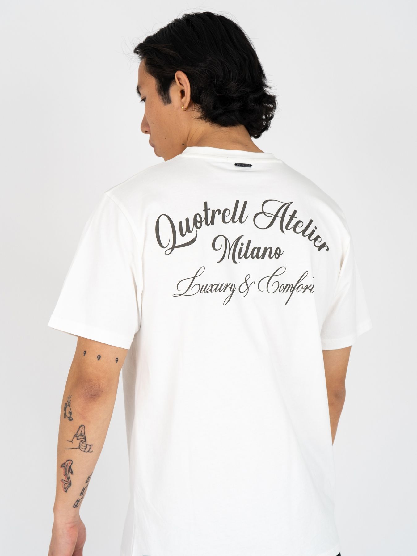 Quotrell Atelier milano t-shirt winter Off white/brown 00104928-OFFWBR