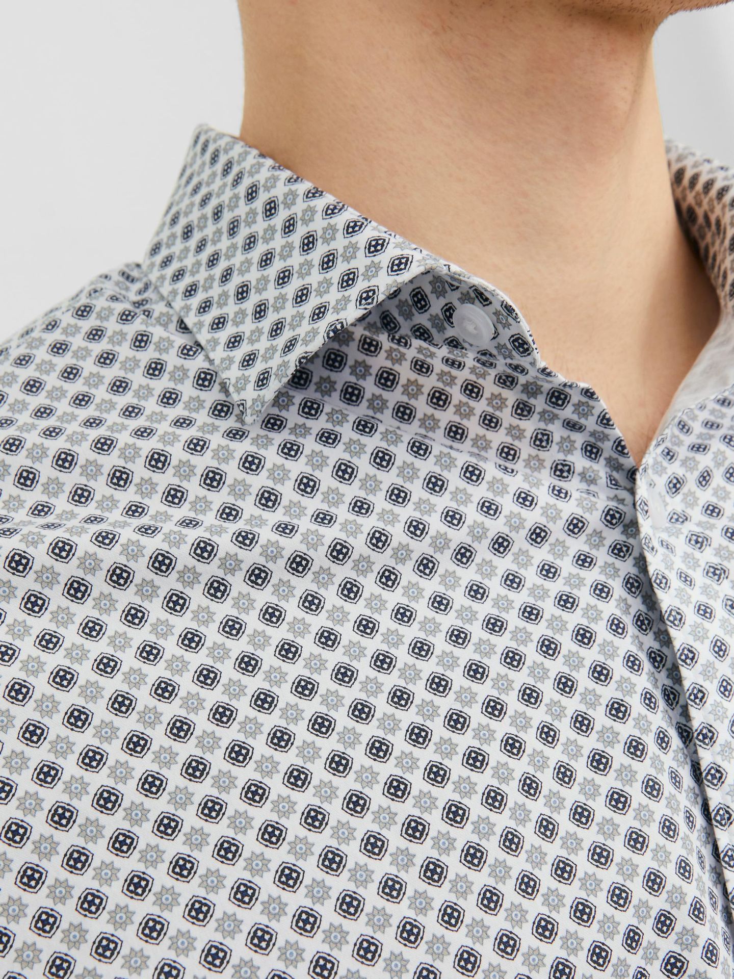 Jack & Jones JPRBLABLACKPOOL STRETCH SHIRT LS AW White/SLIM FIT 2900140919027