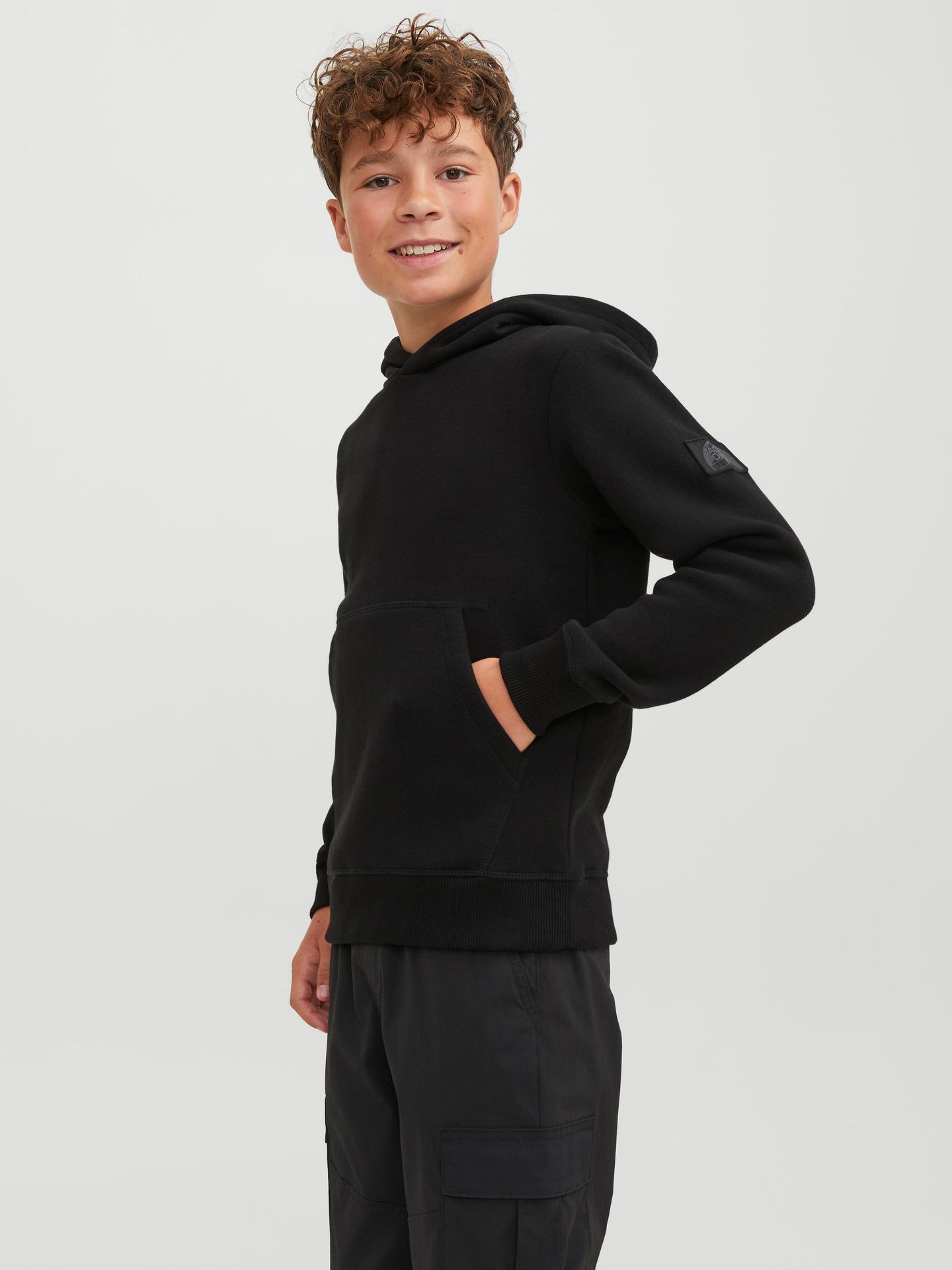 Jack & Jones JCOCLASSIC TWILL SWEAT HOOD JNR Black 00104940-EKA26011400000232