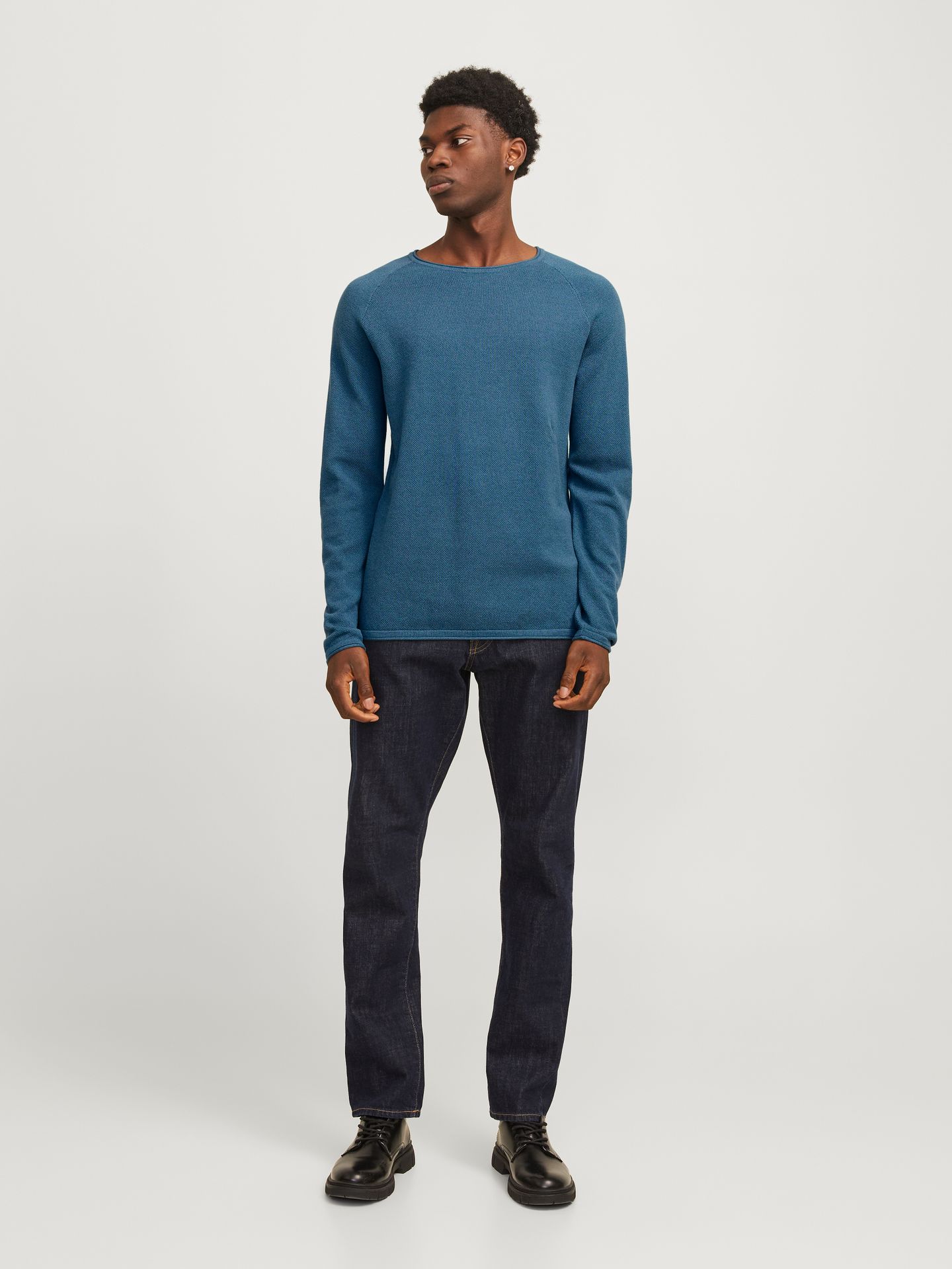 Jack & Jones JJEHILL KNIT CREW NECK NOOS Oceanview/Twist 2900152434020