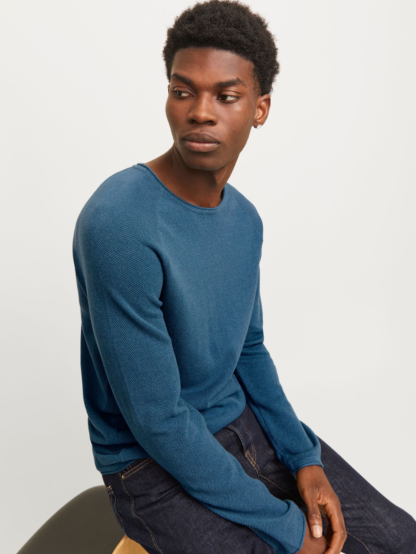 Jack & Jones JJEHILL KNIT CREW NECK NOOS Oceanview/Twist 2900152434020