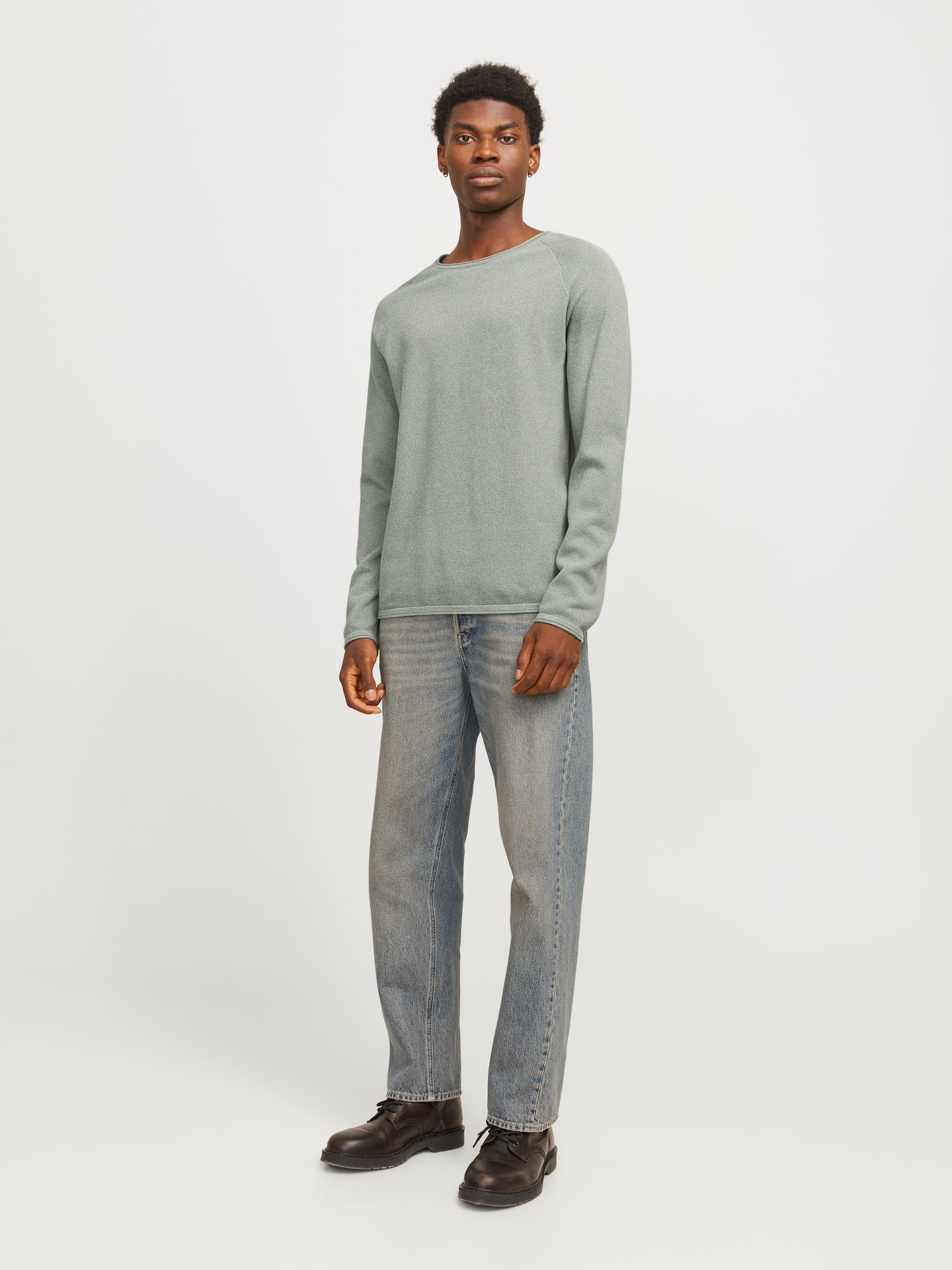 Jack & Jones JJEHILL KNIT CREW NECK NOOS Iceberg Green/Twist 2900152525056