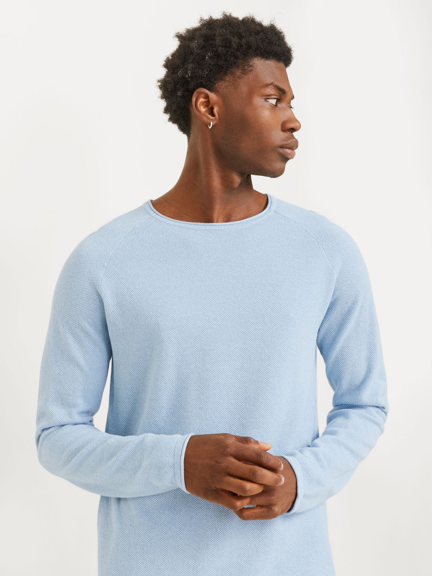 Jack & Jones JJEHILL KNIT CREW NECK NOOS Cashmere Blue/Twist 2900152537035