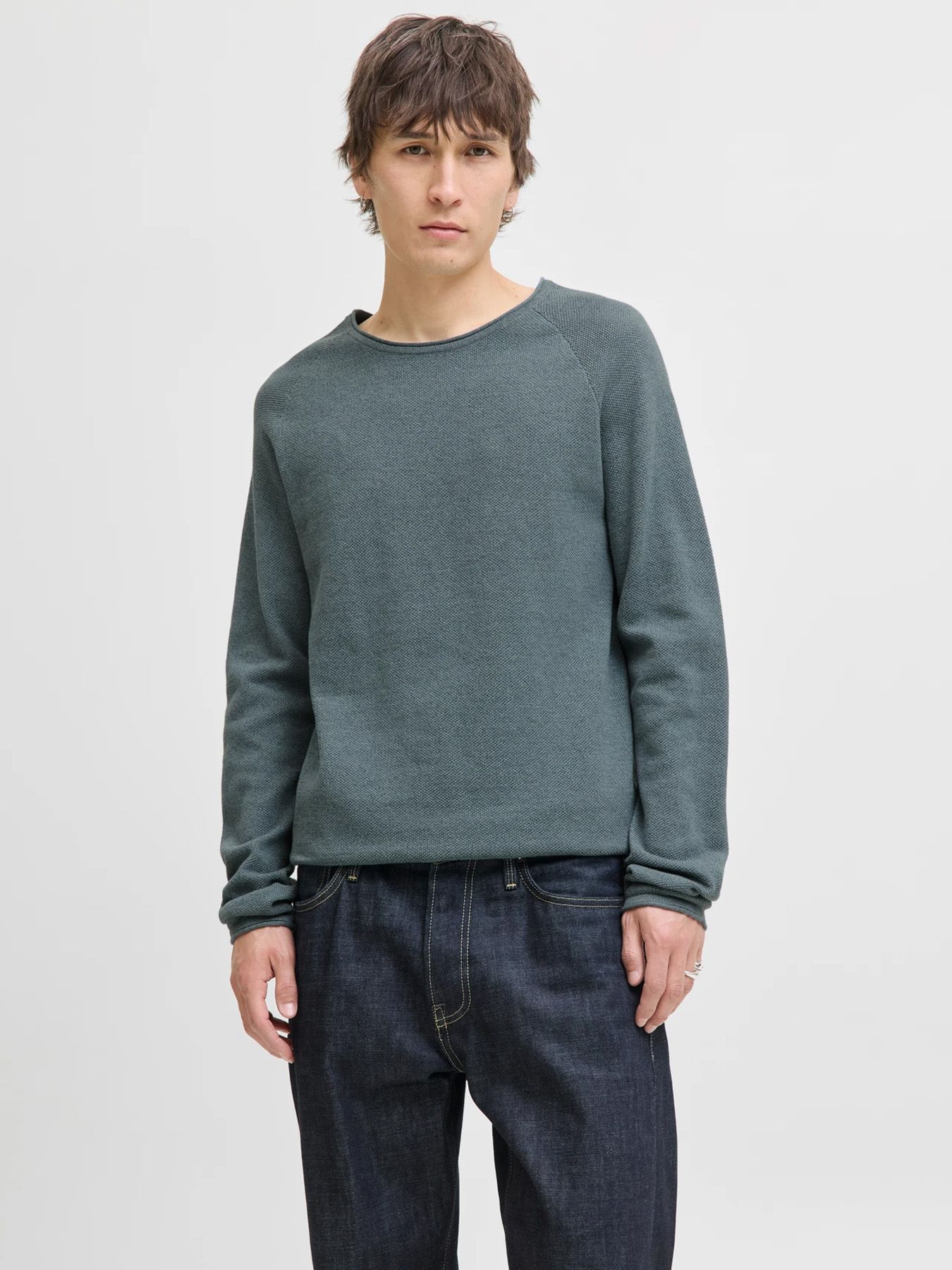 Jack & Jones JJEHILL KNIT CREW NECK NOOS Stormy Weather/Twist 00104944-EKA26011400003035