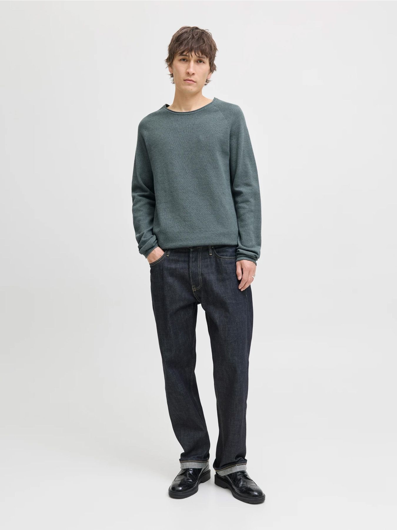 Jack & Jones JJEHILL KNIT CREW NECK NOOS Stormy Weather/Twist 2900158447055 Jack & Jones JJEHILL KNIT CREW NECK NOOS Stormy Weather/Twist 2900158447055