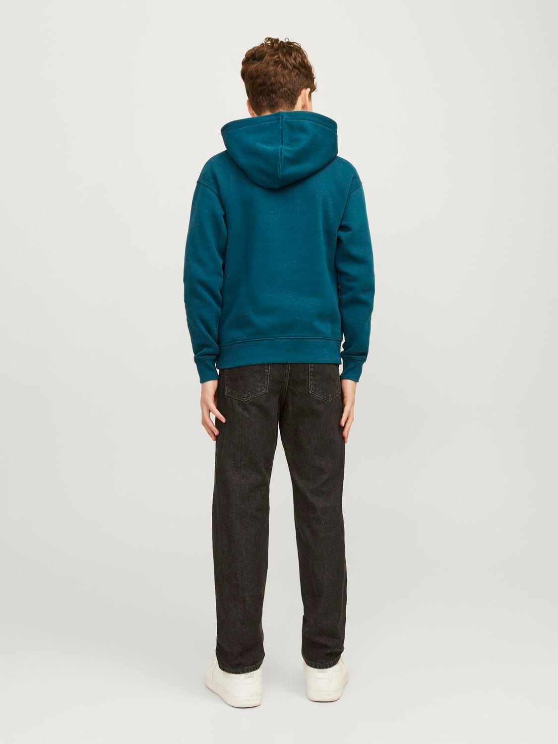 Jack & Jones JJESTAR JJ SWEAT HOOD NOOS JNR Deep Teal/LOOSE 2900149181036