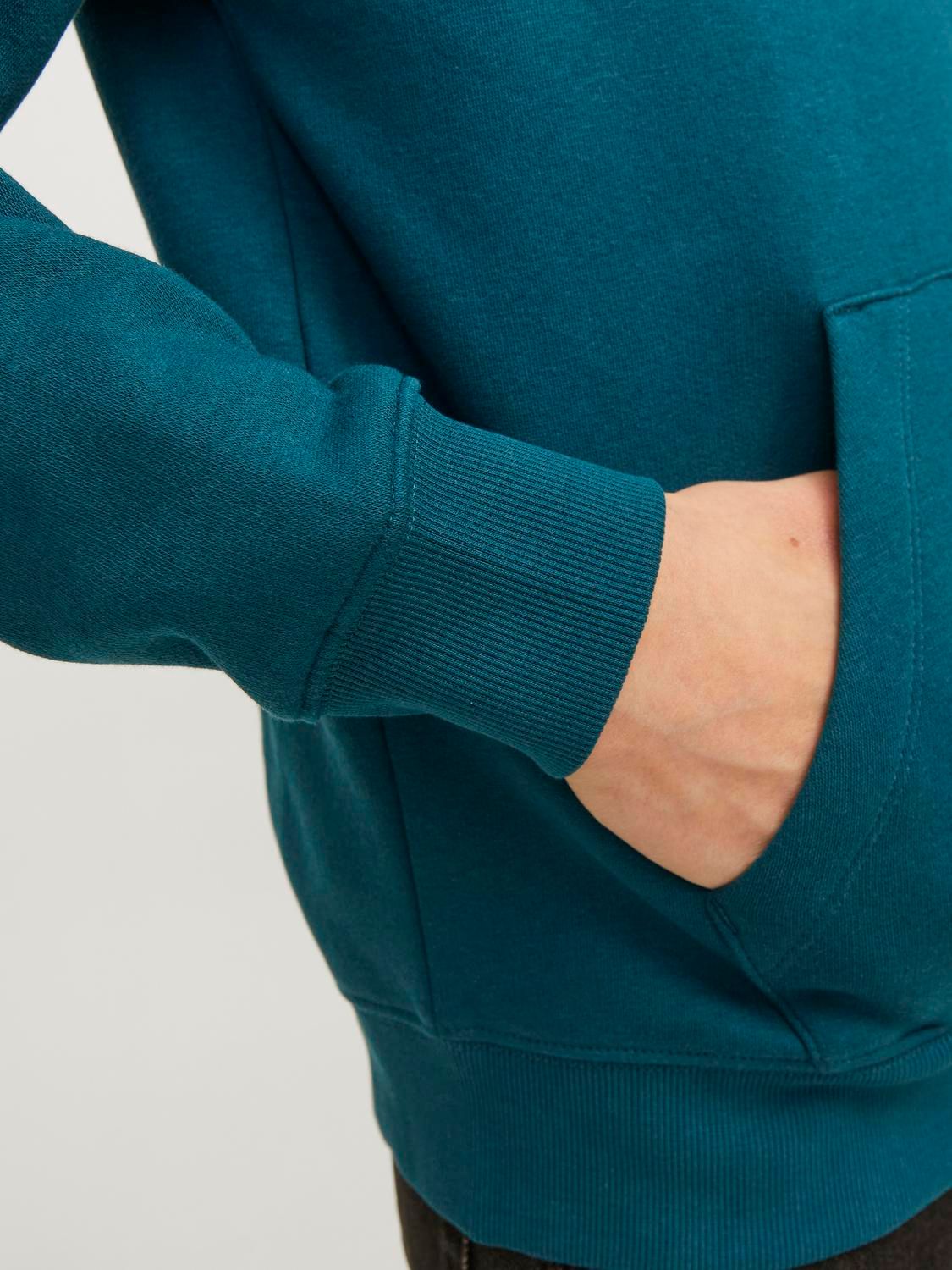 Jack & Jones JJESTAR JJ SWEAT HOOD NOOS JNR Deep Teal/LOOSE 2900149181036