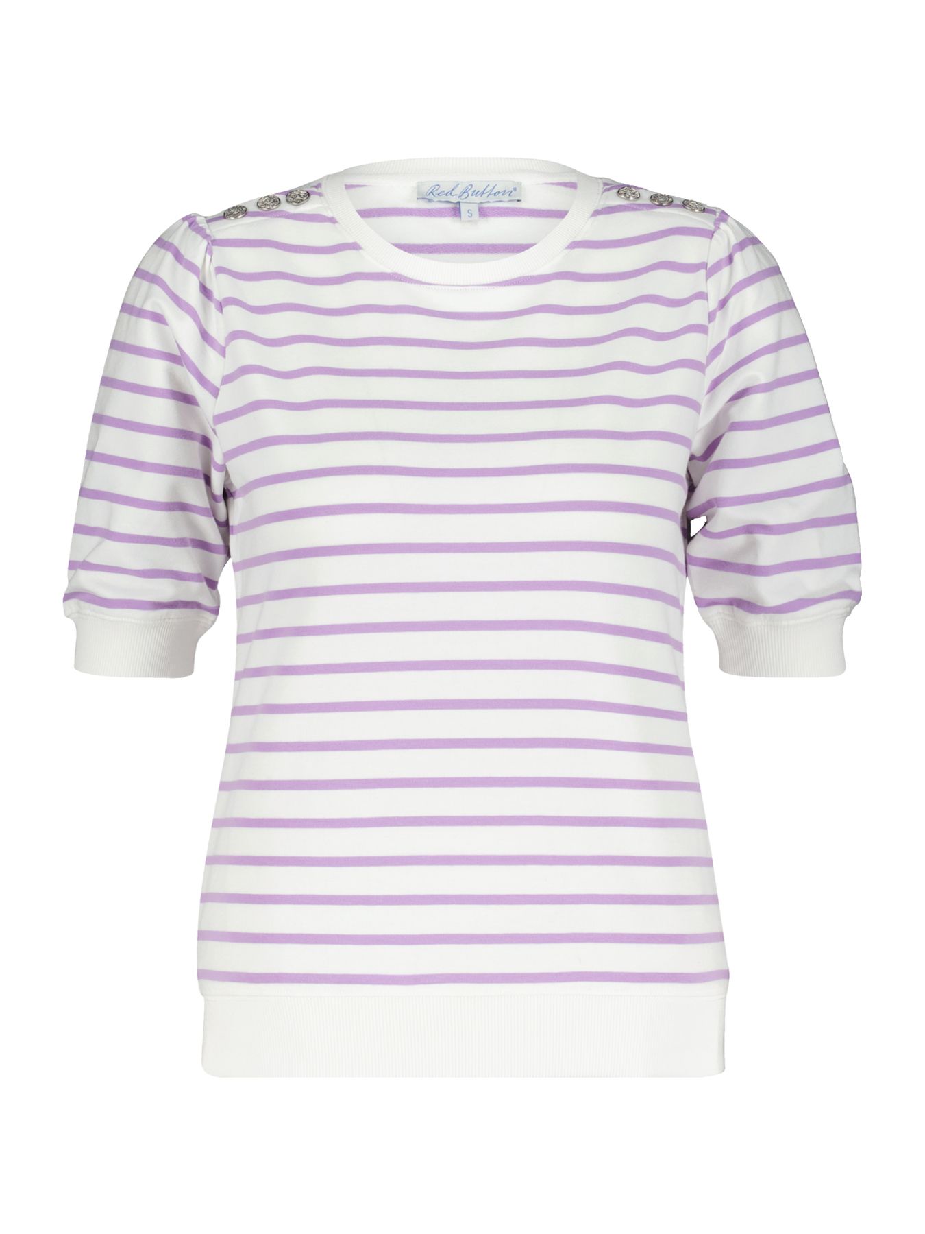 Red Button Terry stripe short sleeve lilac76 2900147171022