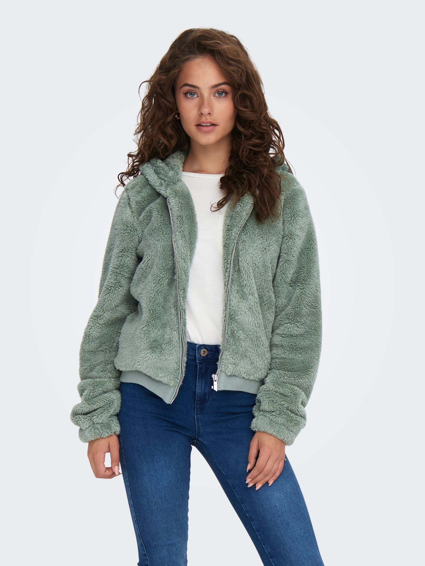 Only ONLNEWANNA CONTACT SHERPA JACKET CC Lily Pad 00105062-EKA26011400001318
