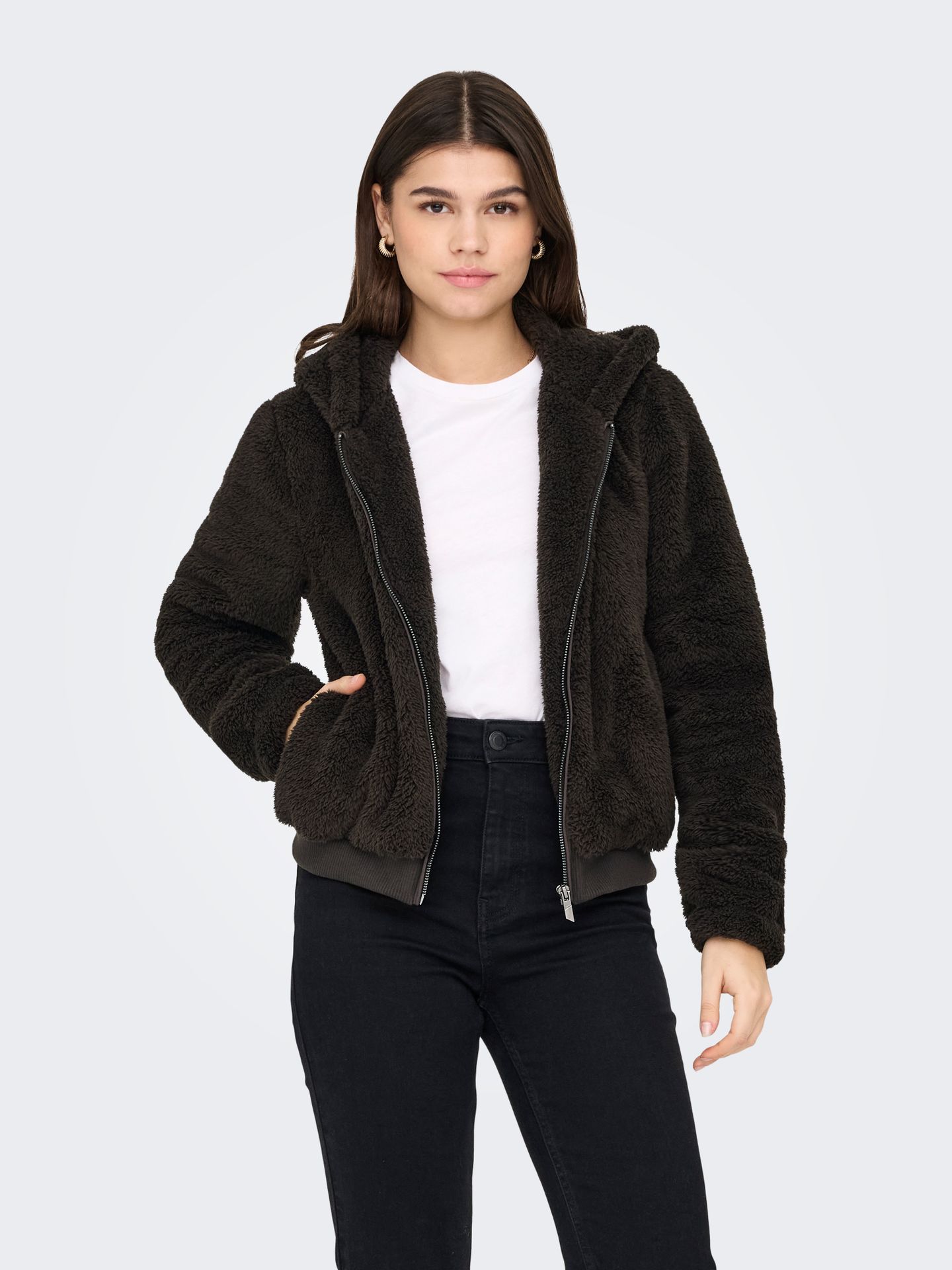 Only ONLNEWANNA CONTACT SHERPA JACKET CC Chocolate Torte 2900168720032