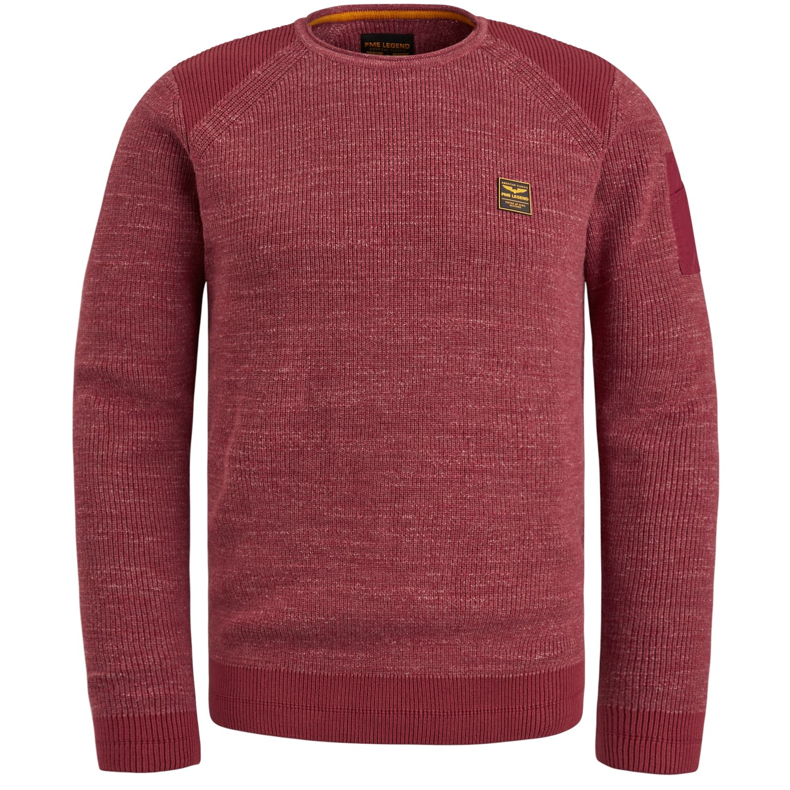 Pme Legend R-neck cotton rib melee knit Rosewood 00105127-3182