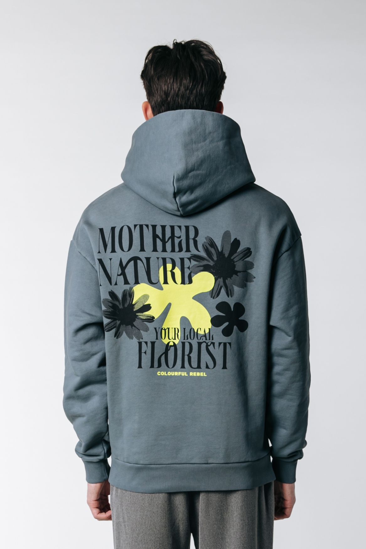 Colourful Rebel Mother Nature Relaxed Clean Hoodie 221 dark grey 2900141296042