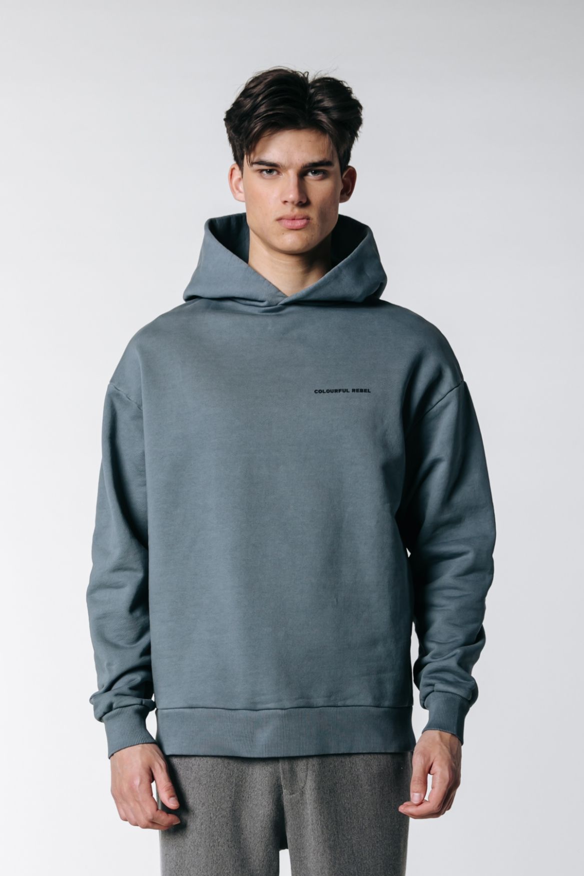 Colourful Rebel Mother Nature Relaxed Clean Hoodie 221 dark grey 2900141296042