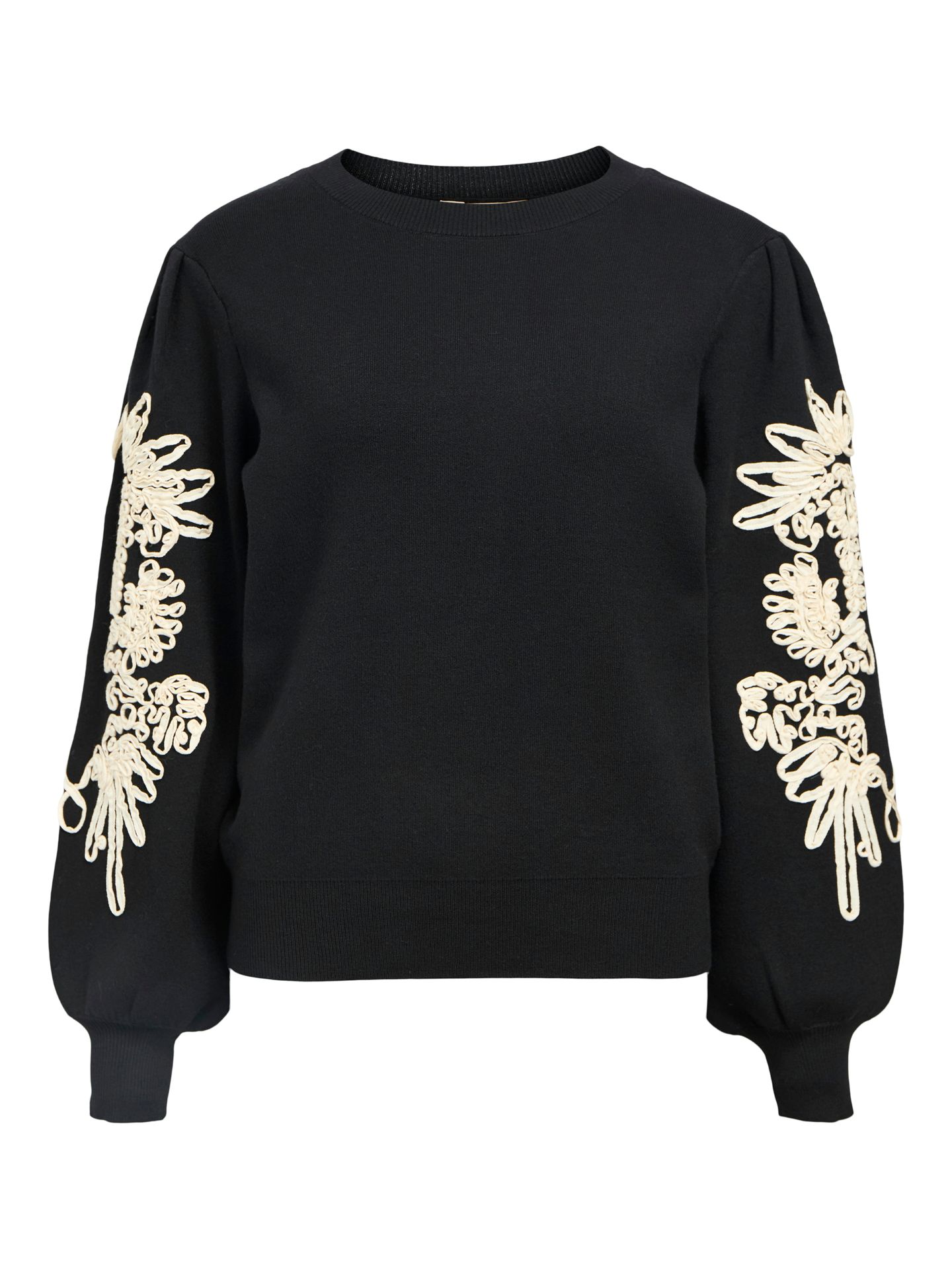 Object OBJJOANA L/S KNIT PULLOVER REP Black/Sandshell vertical stripes 2900159899044