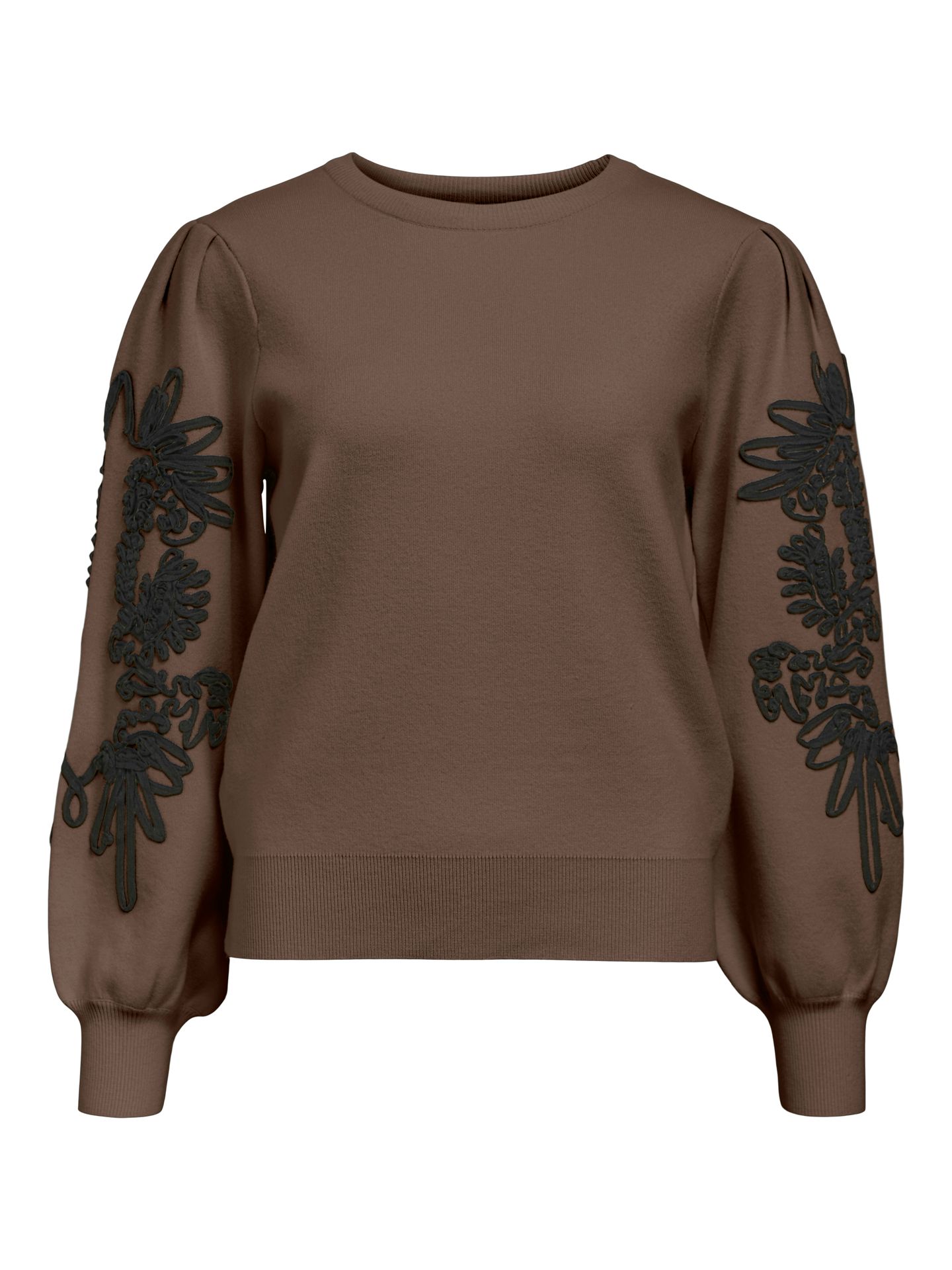 Object OBJJOANA L/S KNIT PULLOVER REP Morel/Black tape 2900159898030