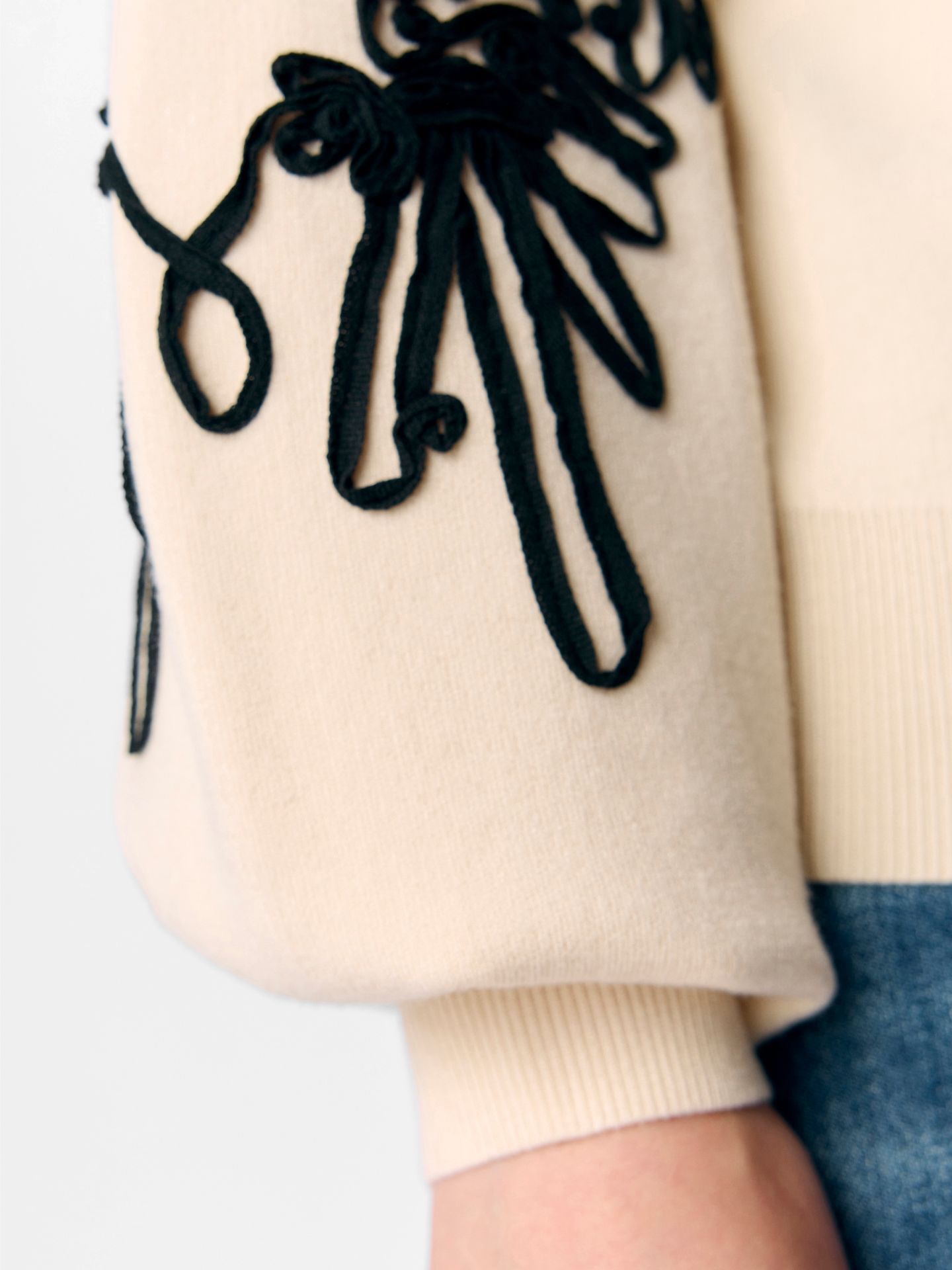 Object OBJJOANA L/S KNIT PULLOVER REP Sandshell/Black tape 2900159900016