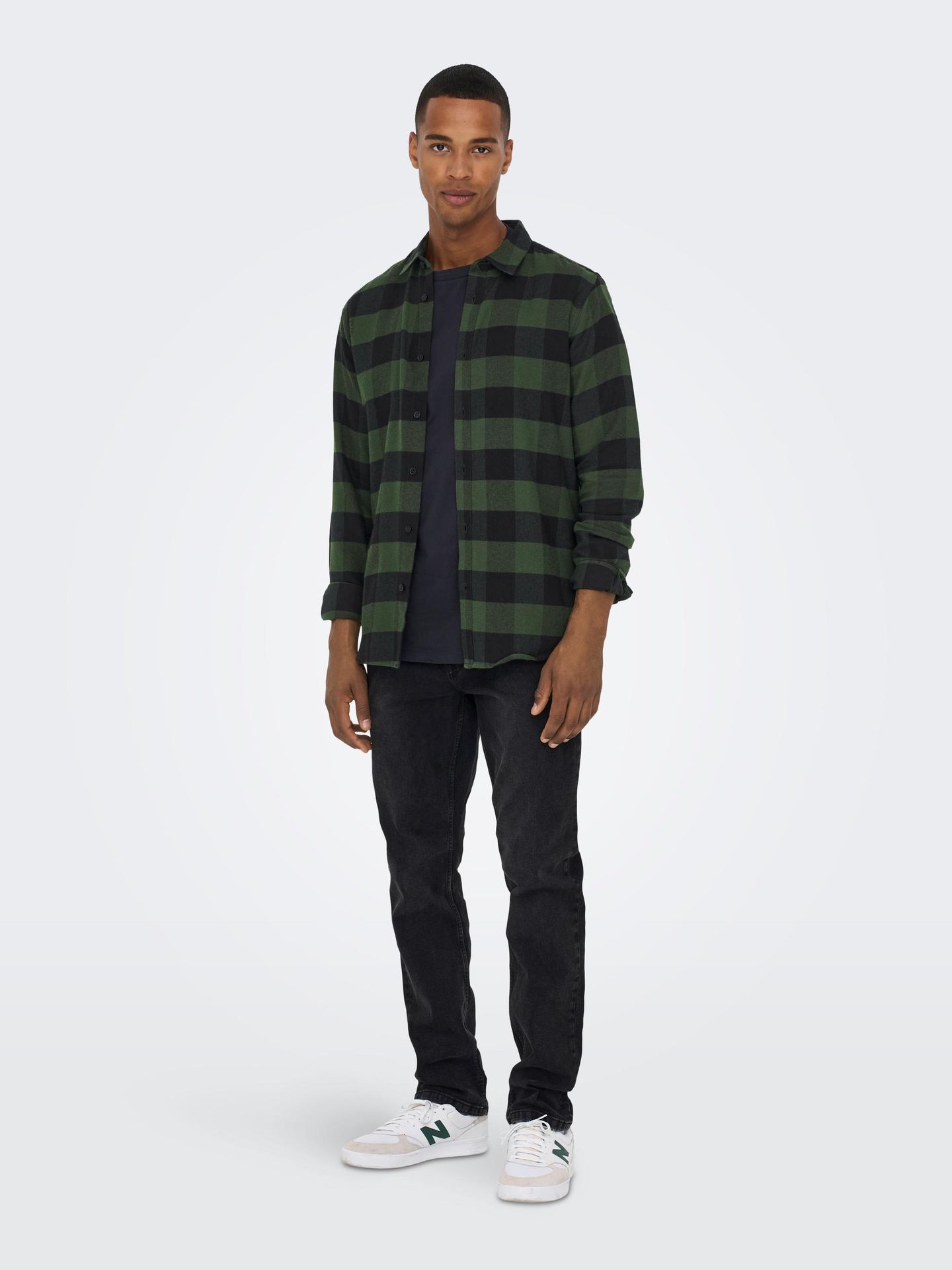 Only & Sons ONSGUDMUND LS CHECKED SHIRT NOOS Forest Night 00105225-EKA26011400000478