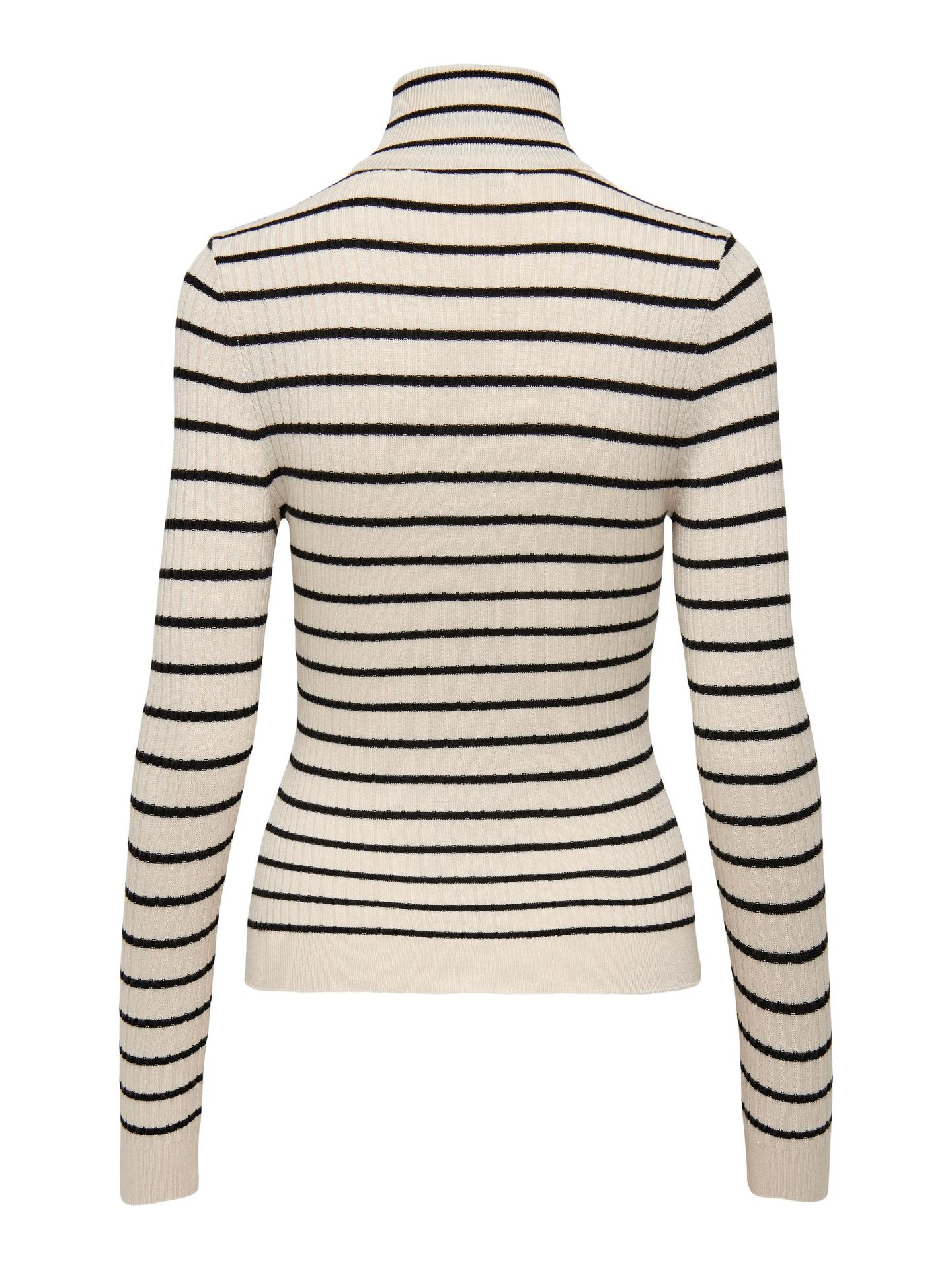 Only ONLKAROL L/S ROLLNECK PULLOVER KNT Whitecap Gray/Black Small Stripes 2900141397039