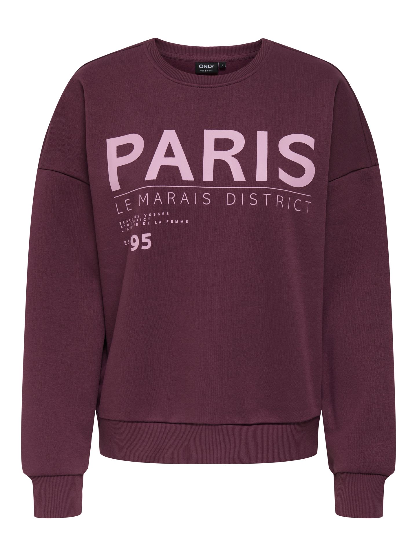 Only ONLZENJA BOXY L/S BOX SWT Mauve Wine/Paris 2900157574042