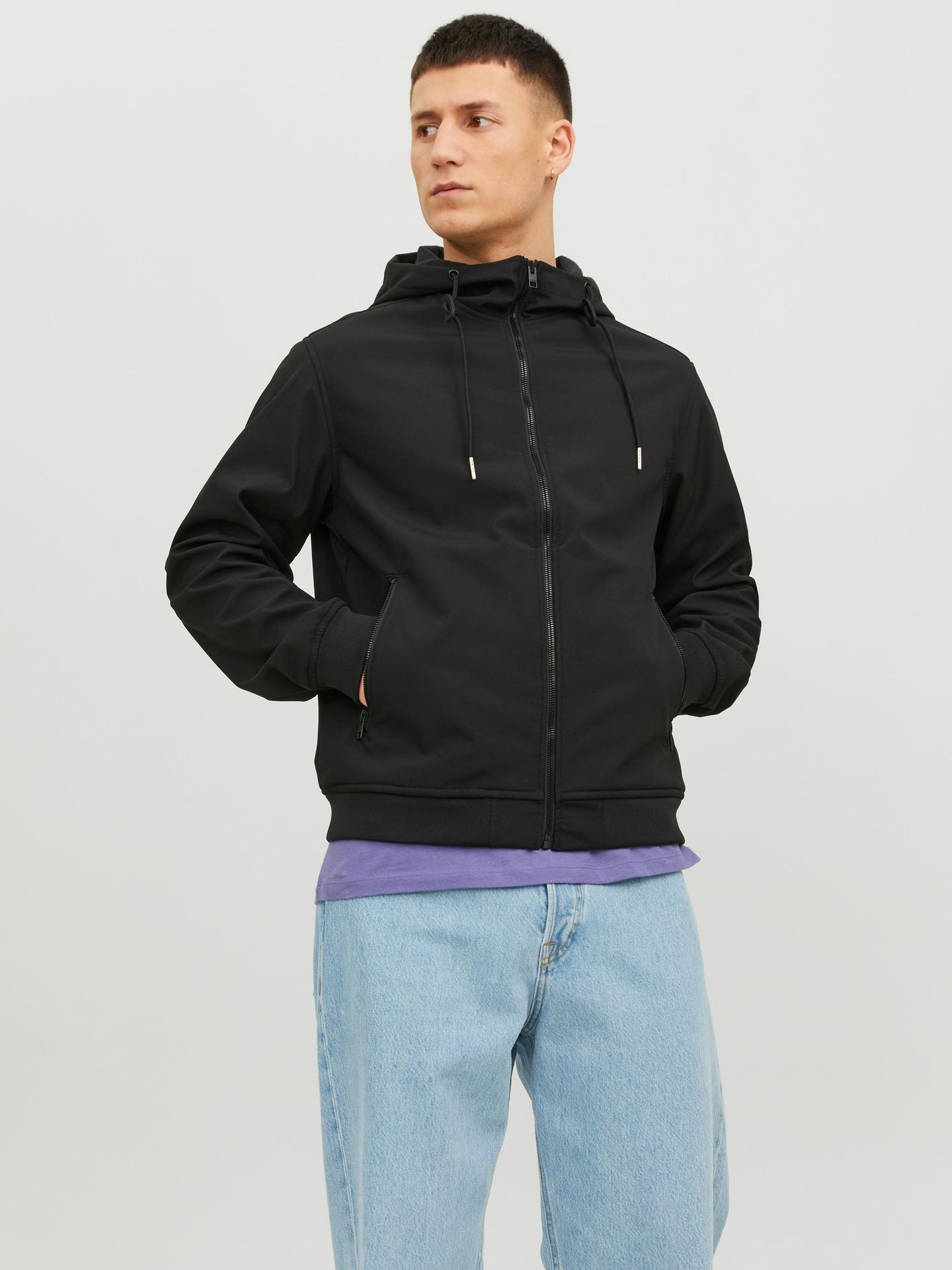 Jack & Jones JJEBASIC SOFTSHELL HOOD NOOS Black 00105266-EKA26011400000232