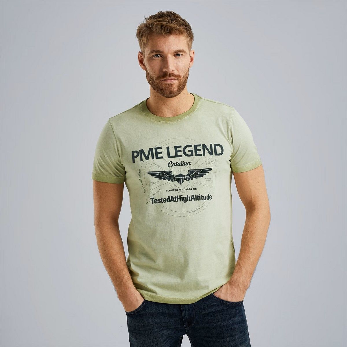 Pme Legend Short sleeve r-neck single jersey Sage 00105329-6377