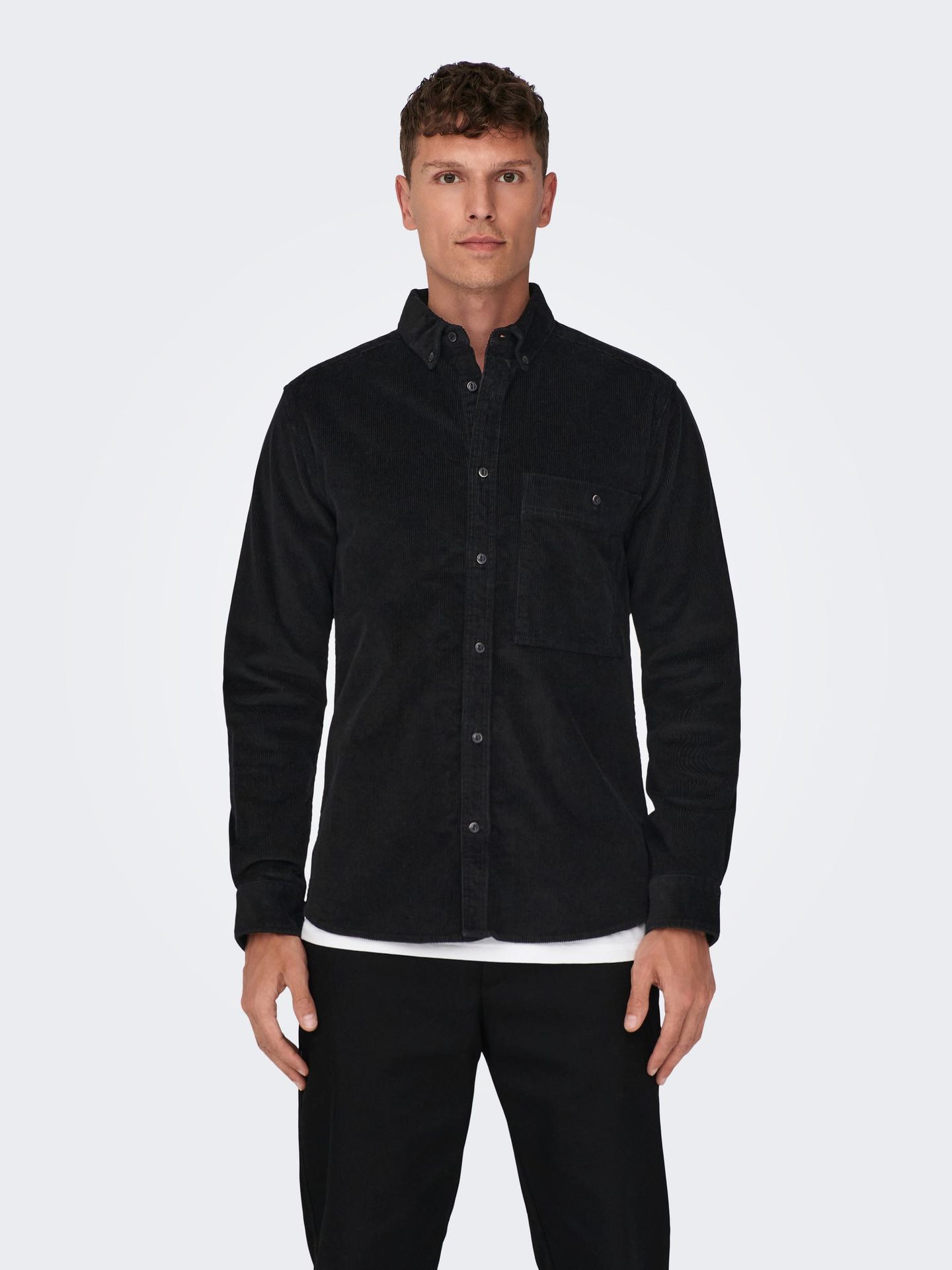 Only & Sons ONSNEWTERRY REG CORD LS SHIRT NOOS Black 2900141590027 Only & Sons ONSNEWTERRY REG CORD LS SHIRT NOOS Black 2900141590027