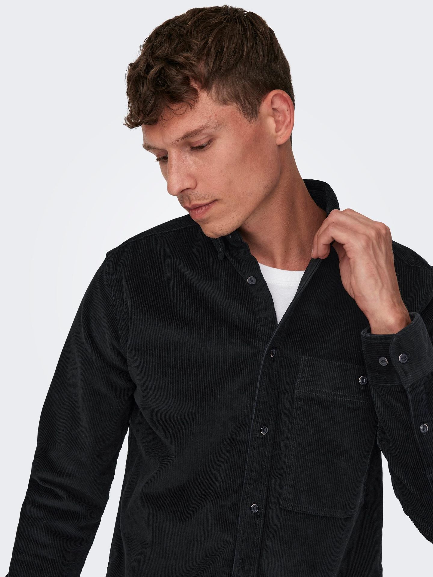 Only & Sons ONSNEWTERRY REG CORD LS SHIRT NOOS Black 2900141590027 Only & Sons ONSNEWTERRY REG CORD LS SHIRT NOOS Black 2900141590027