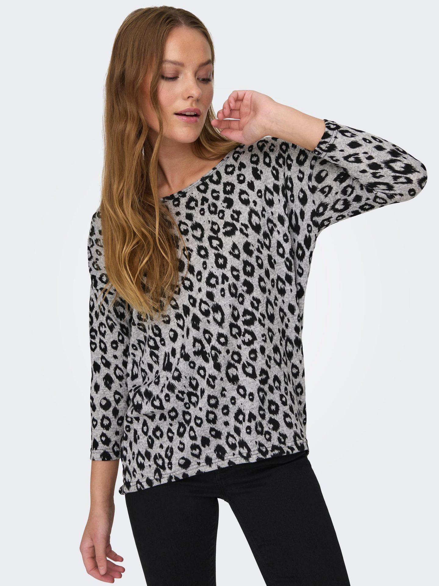 Only ONLELCOS 4/5 AOP TOP JRS NOOS Light Grey Melange/LUCIA aop 2900141644027