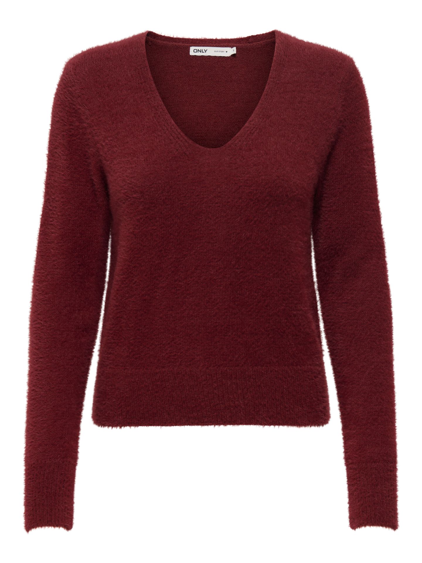 Only ONLELLA PIUMO LS V-NECK NCA KNT Cabernet 2900160683021