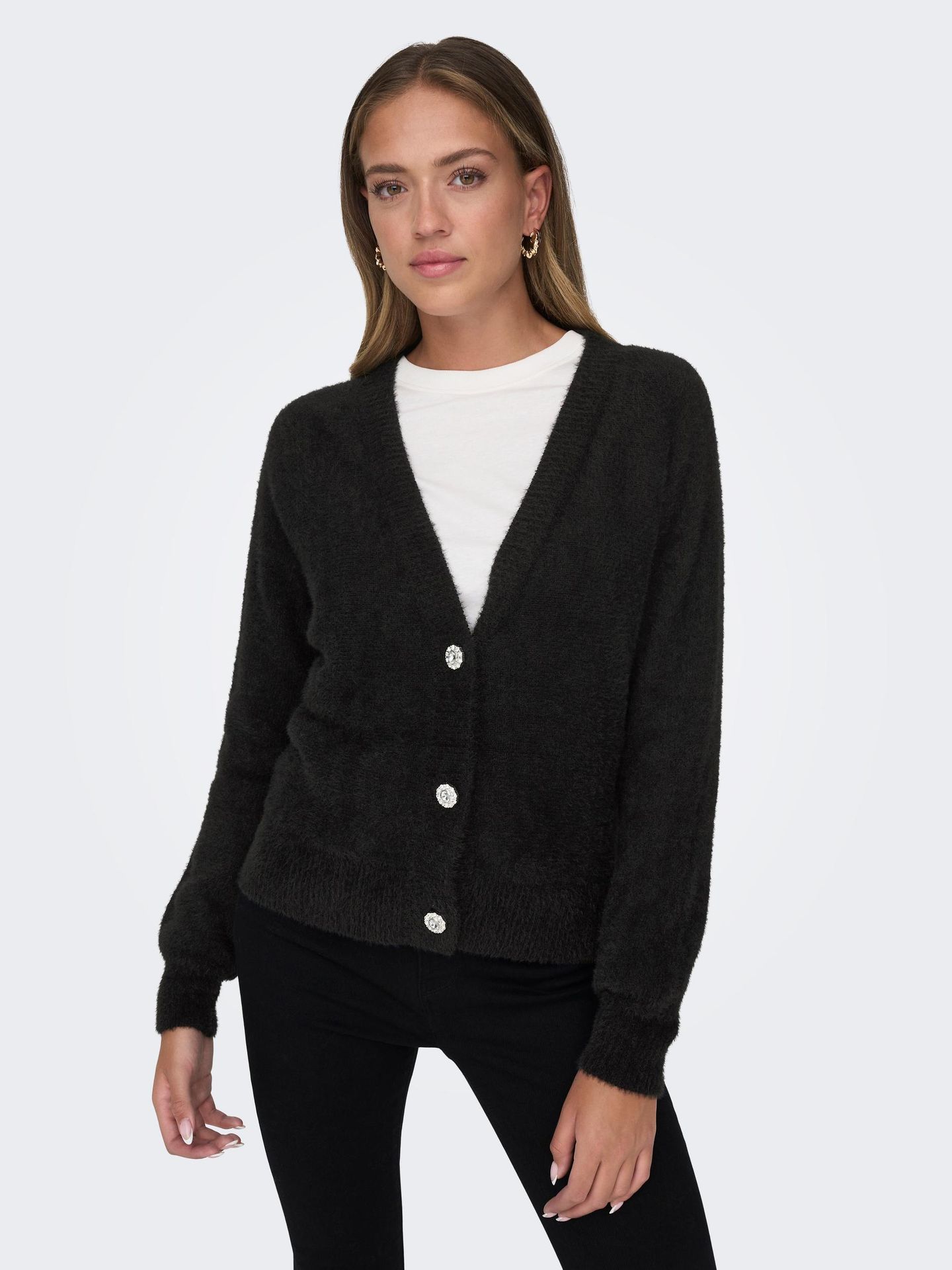 Only ONLELLA PIUMO LS CARDIGAN CC KNT Black 00105442-EKA26011400000004