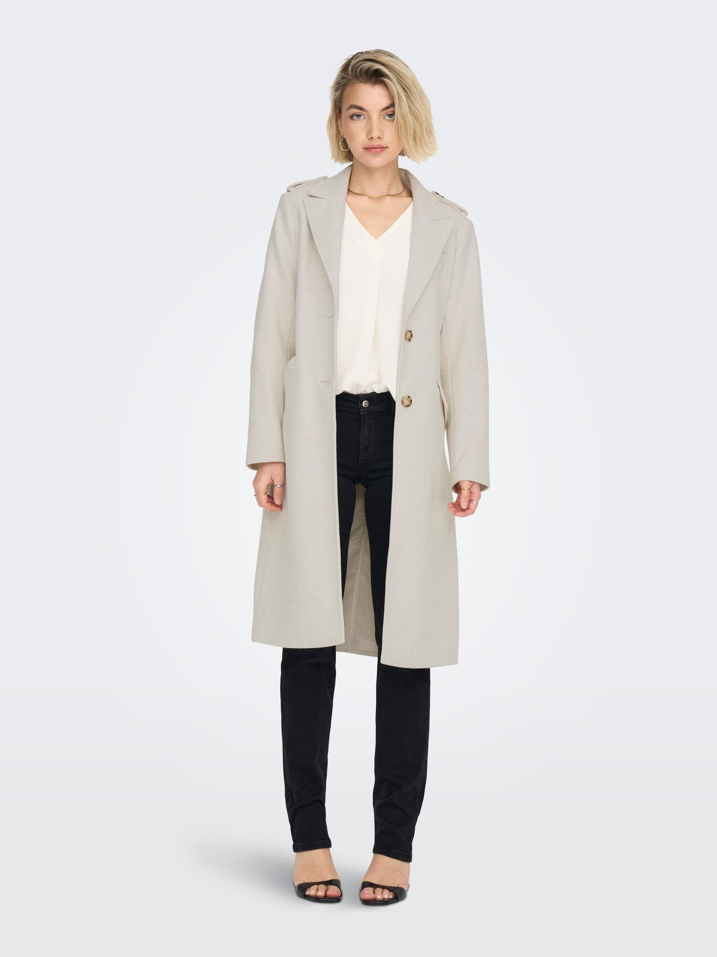 Only ONLSIF FILIPPA LIFE BELTED COAT CC Whisper White/MELANGE 00105451-EKA26011400001961