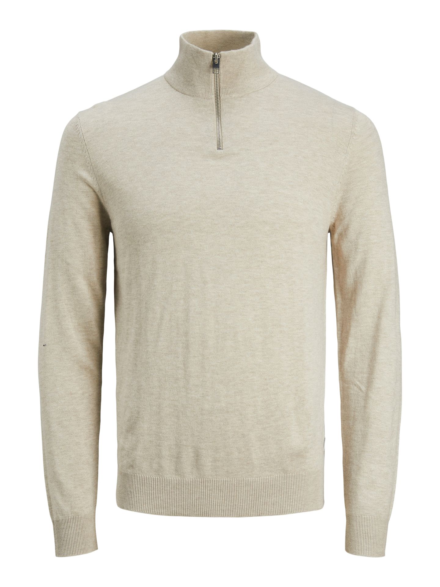 Jack & Jones JJEEMIL KNIT HALF ZIP NOOS Oatmeal/Melange 00105462-EKA26011400001959