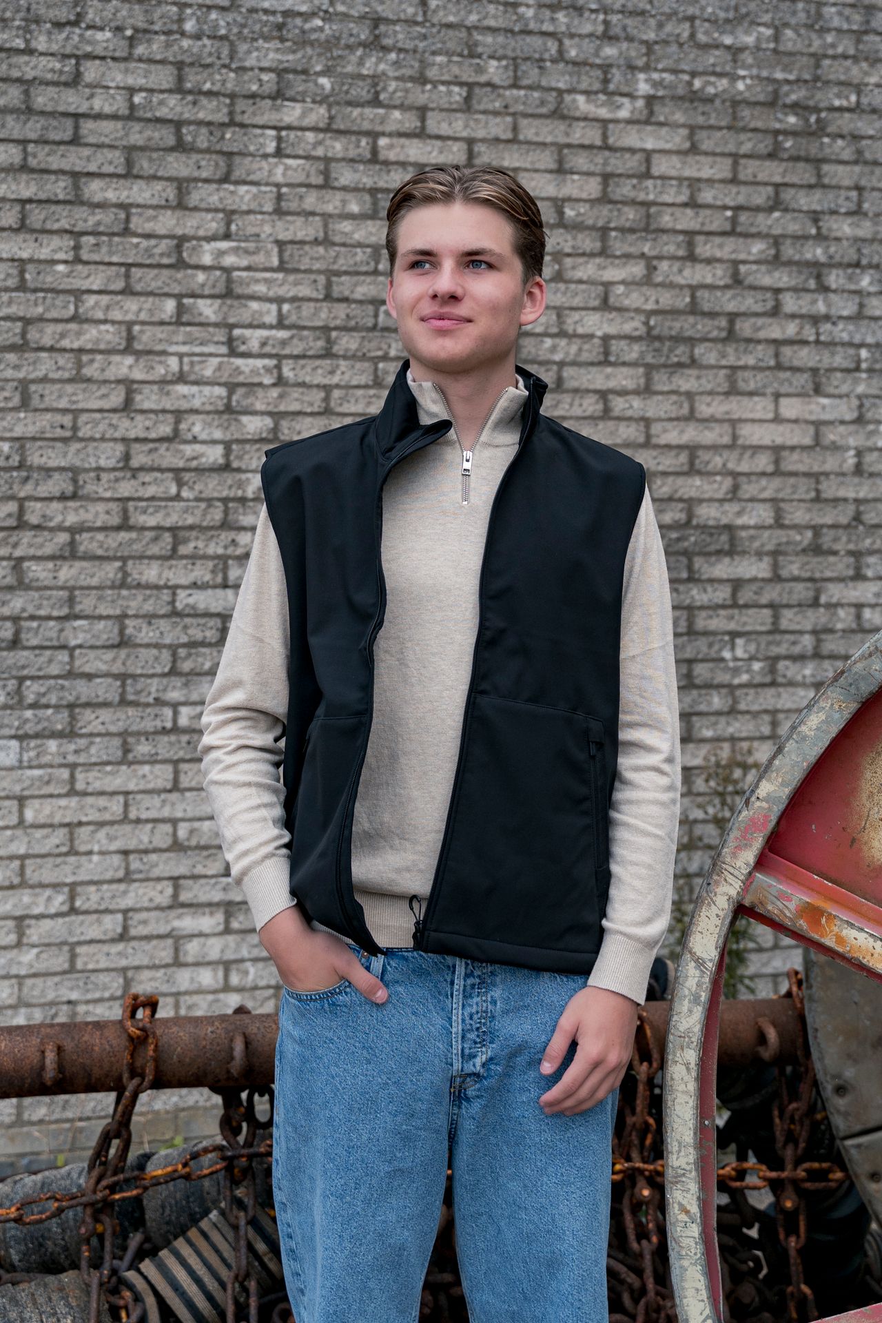 Jack & Jones JJEEMIL KNIT HALF ZIP NOOS Oatmeal/Melange 2900159911043