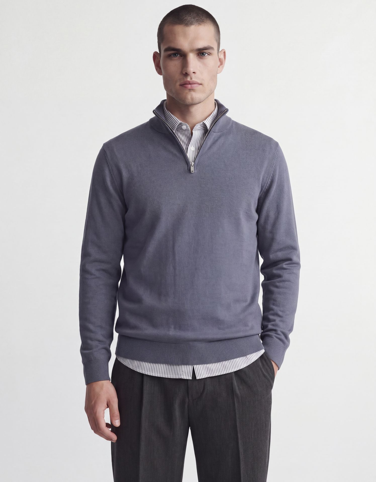 Jack & Jones JJEEMIL KNIT HALF ZIP NOOS Turbulence 00105462-EKA26011400003632