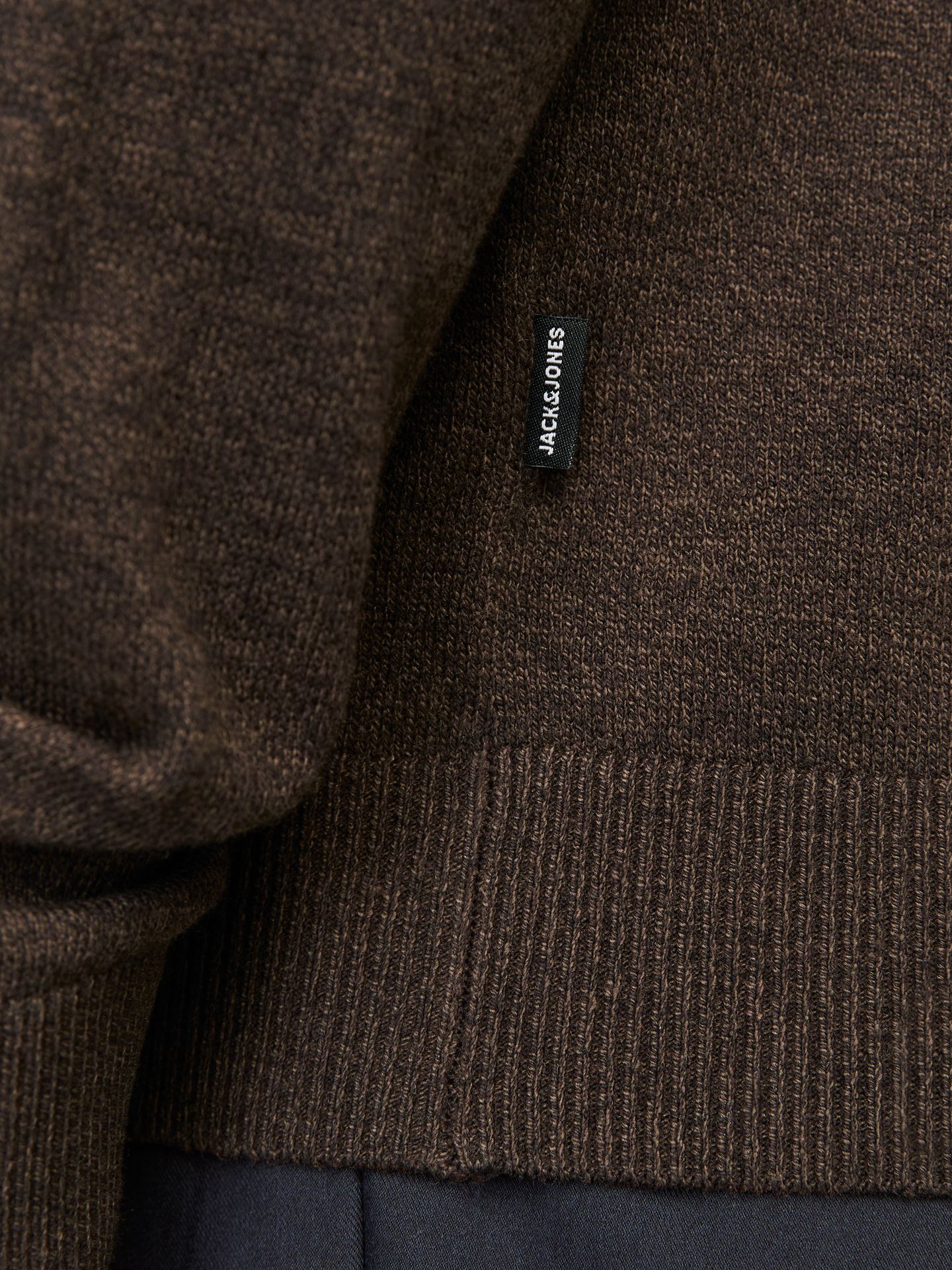 Jack & Jones JJEEMIL KNIT HALF ZIP NOOS Mulch/TWIST 2900168543051
