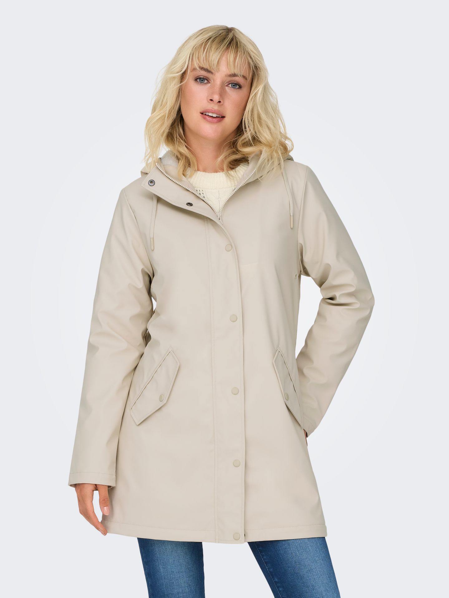 Only ONLSALLY RAINCOAT OTW NOOS Oatmeal/WHITE TEDDY 2900150981045