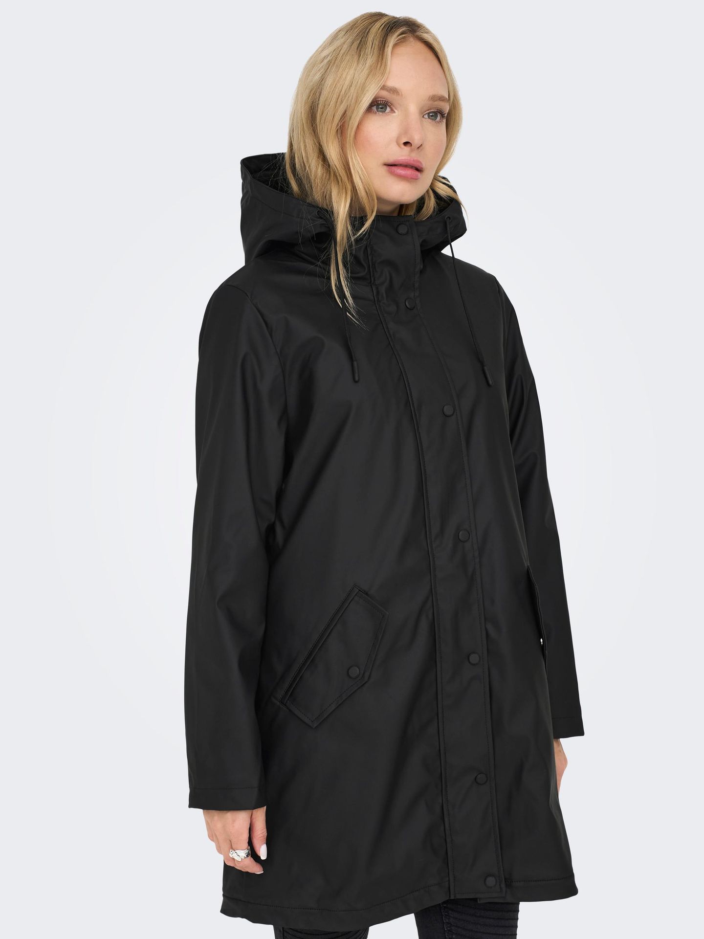 Only ONLSALLY RAINCOAT OTW NOOS Black/With Clara Leo 2900141847046