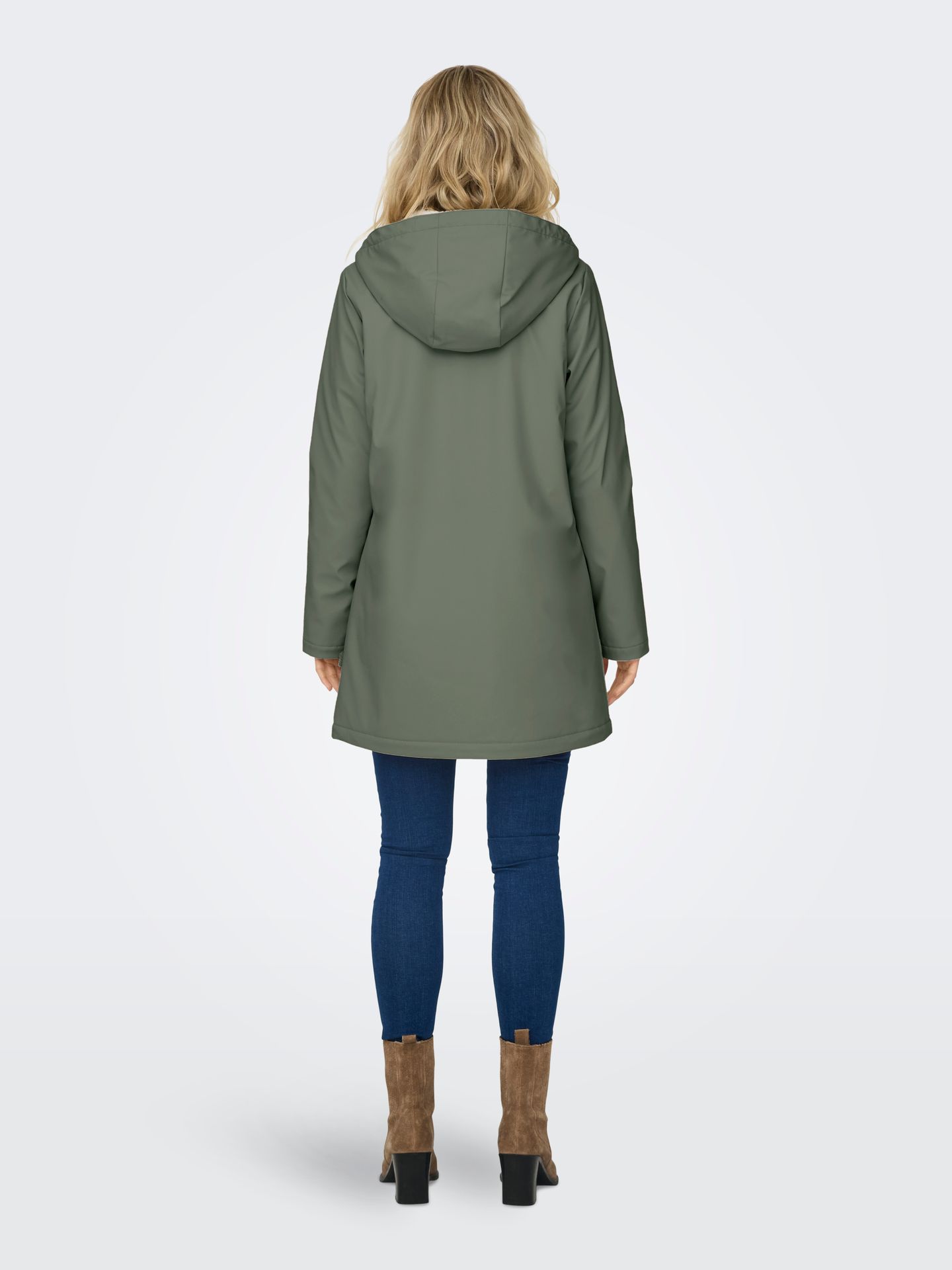 Only ONLSALLY RAINCOAT OTW NOOS Castor Gray/WHITE TEDDY 2900159238058