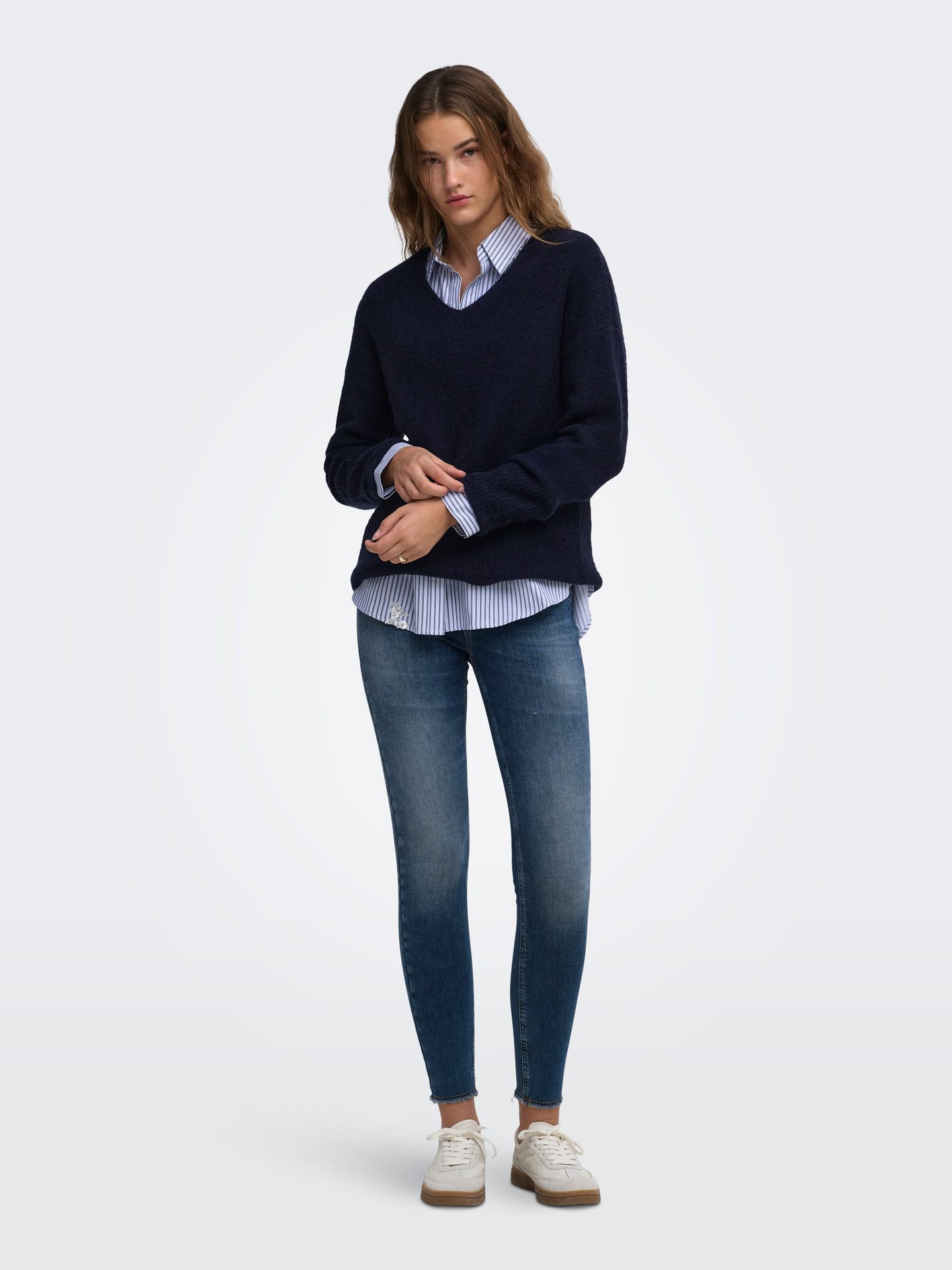 Only ONLCAMILLA V-NECK L/S PULLOVER KNT Night Sky 2900168531041