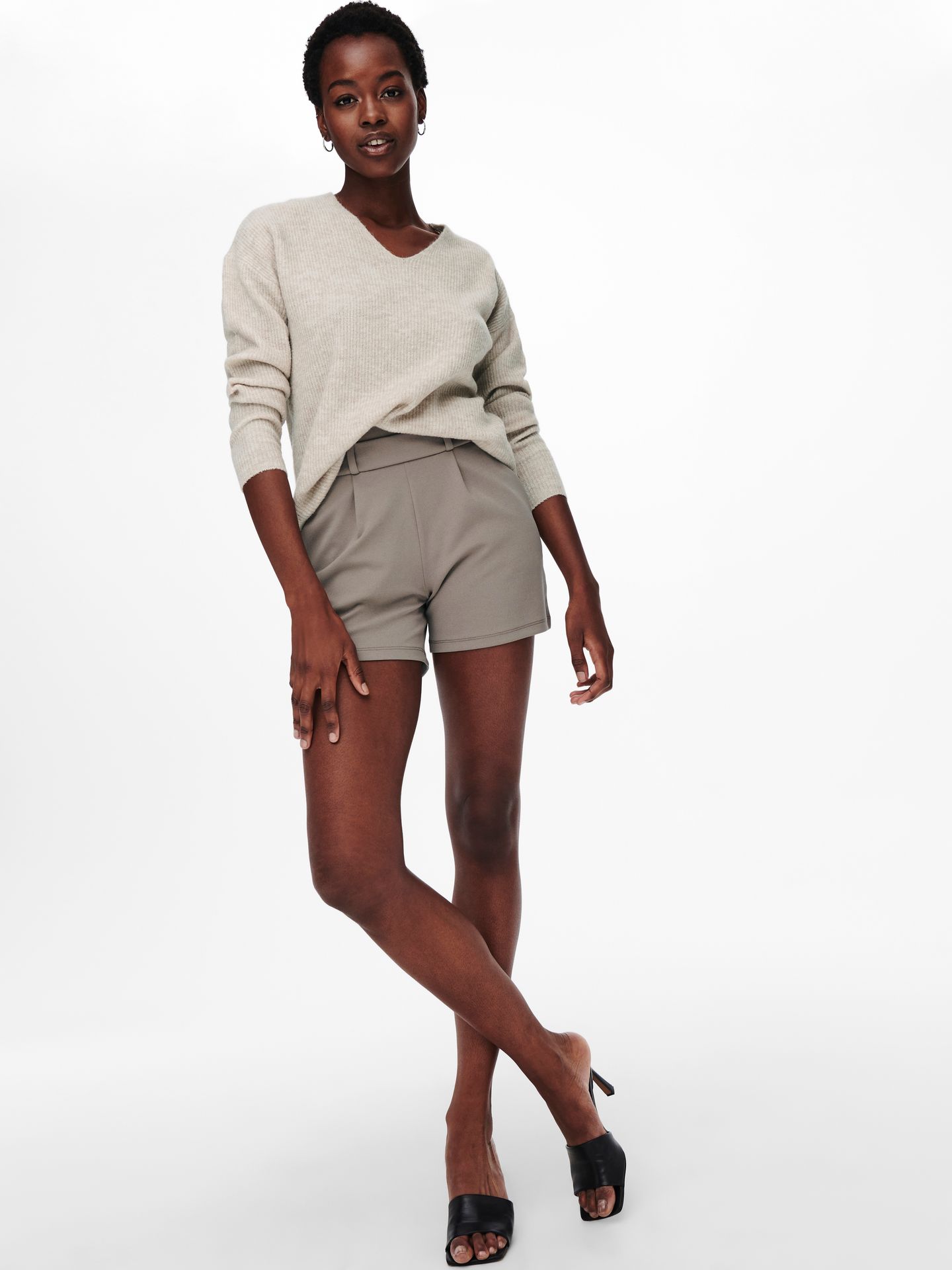 Only ONLCAMILLA V-NECK L/S PULLOVER KNT Pumice Stone/Coconut 2900168486044
