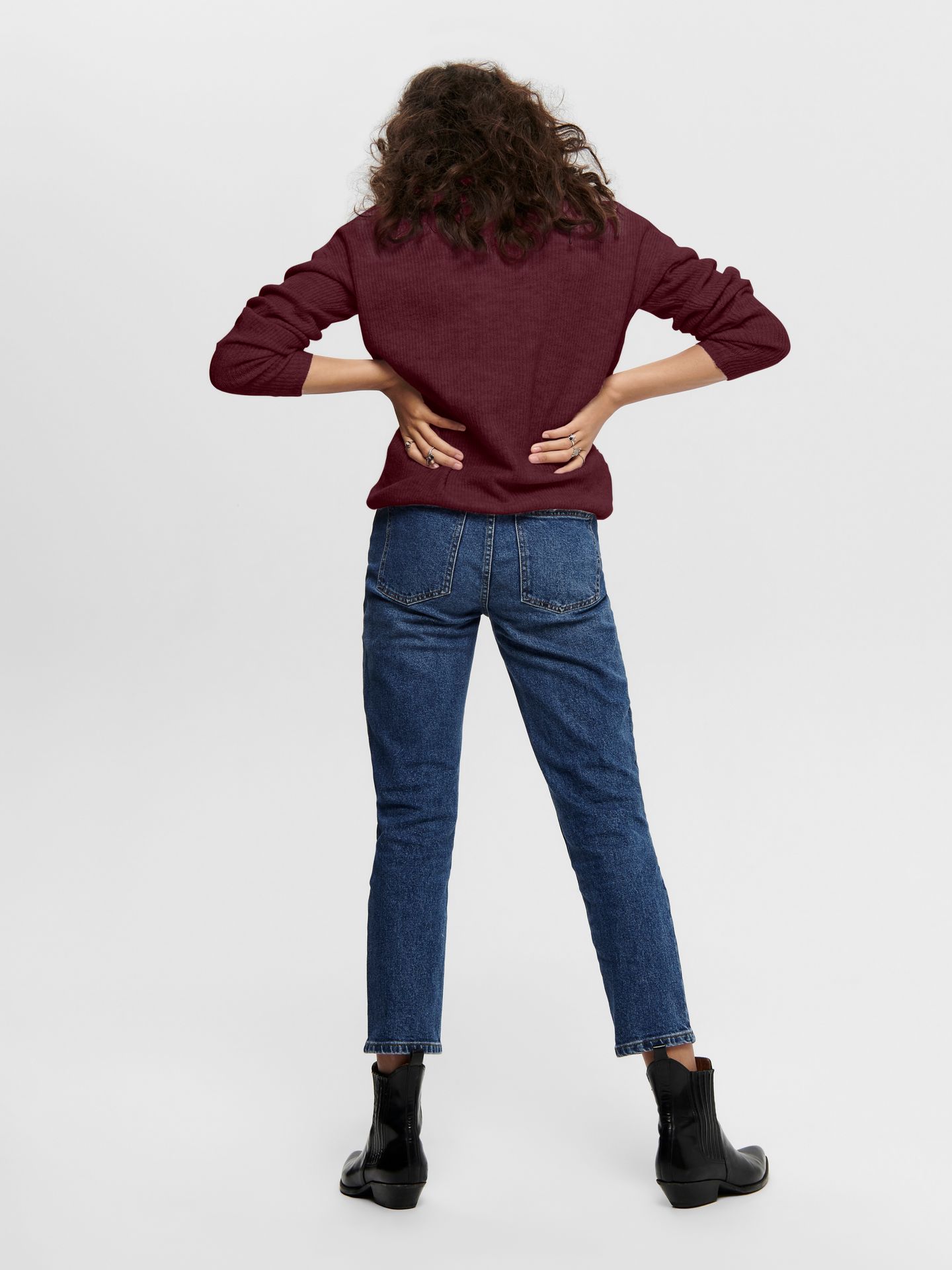 Only ONLCAMILLA V-NECK L/S PULLOVER KNT Port Royale/MELANGE 2900161170025