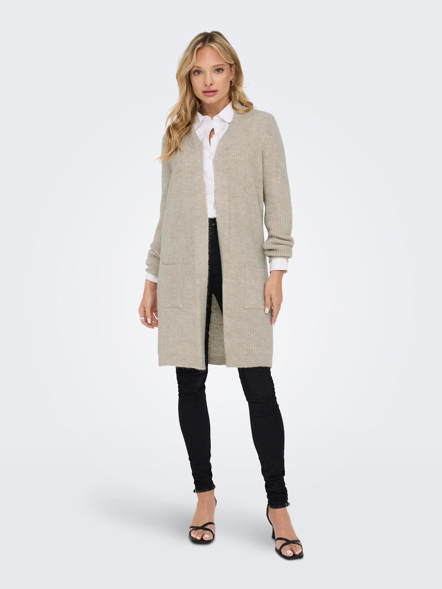 Only ONLJADE L/S CARDIGAN KNT NOOS Whitecap Gray/W MELANGE 2900141874042