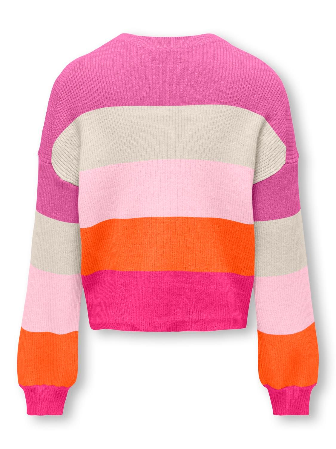 Only KOGSANDY L/S STRIPE PULLOVER KNT NO Super Pink/Birch/Pink-a-boo/Golden 2900150337040