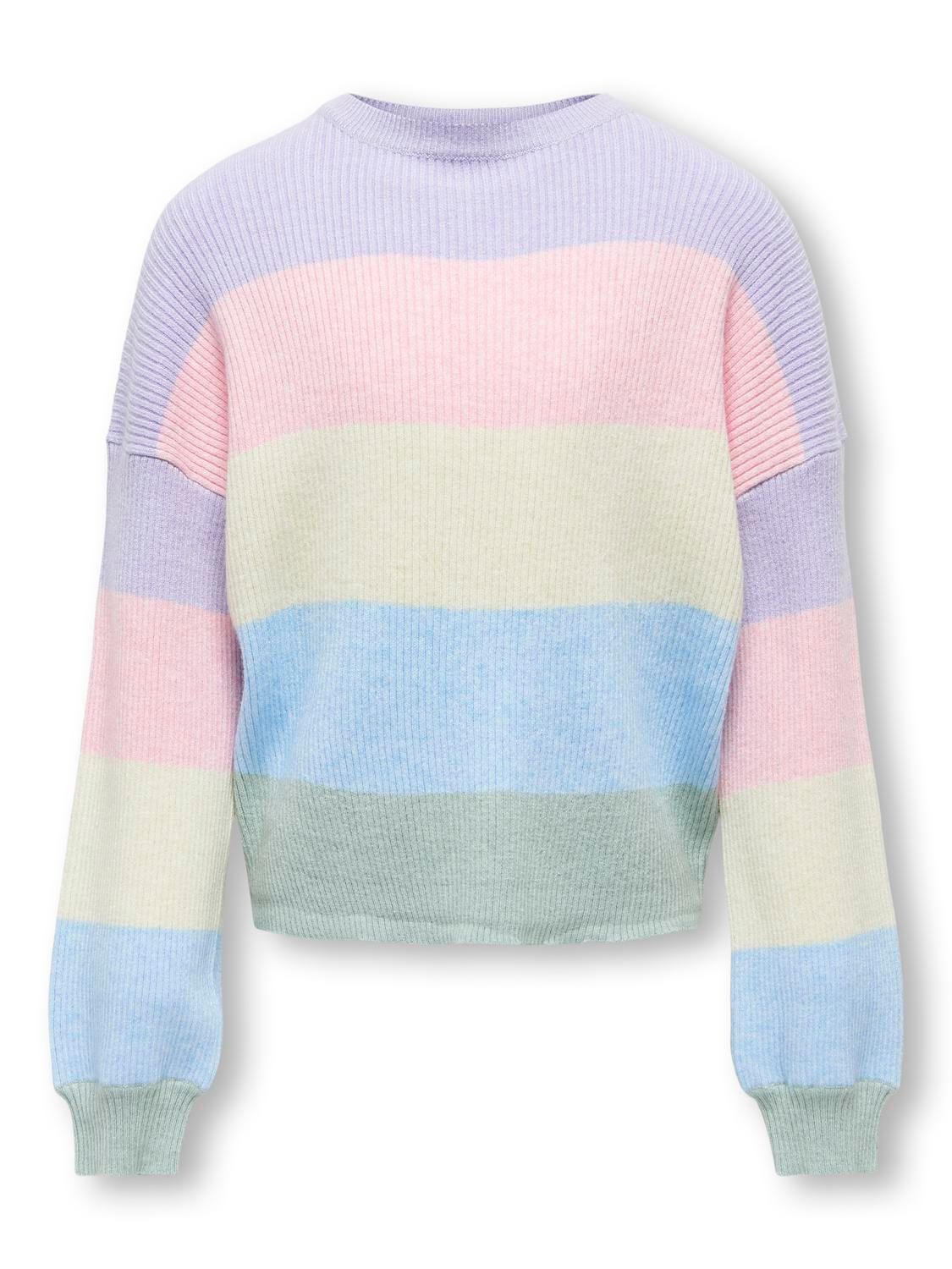 Only KOGSANDY L/S STRIPE PULLOVER KNT NO Lavendula/Roseate / Birch / Blue Be 2900150339037